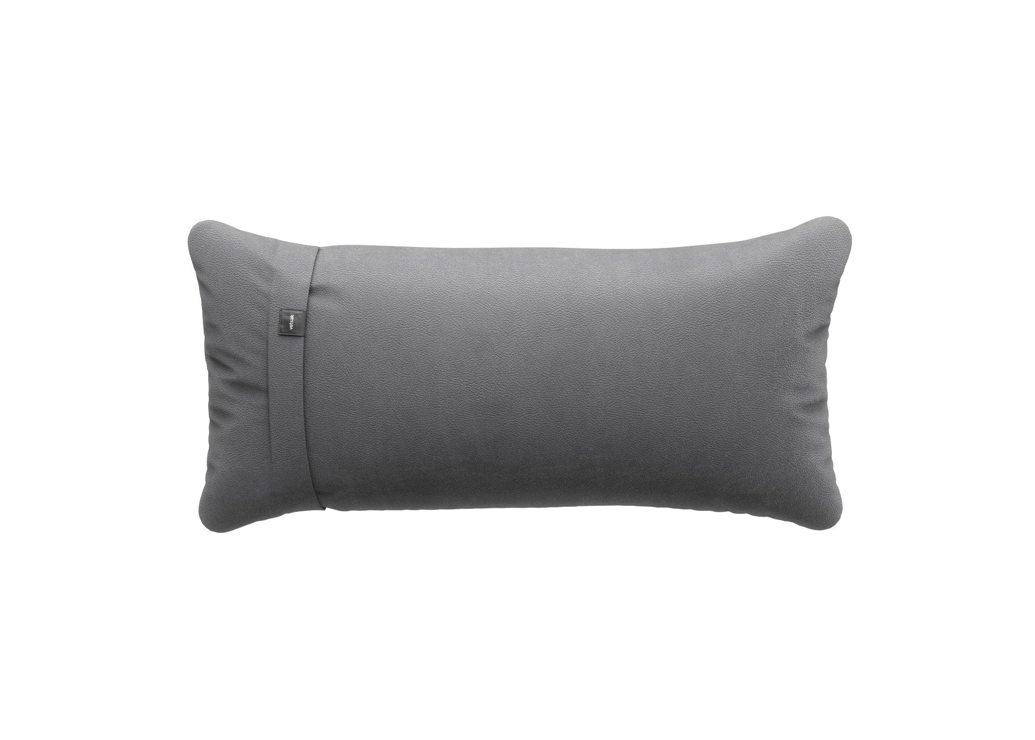 Vetsak PILLOW Kissen aus Leder in Dark Grey – hochwertiges Echtlederkissen für moderne Sofas und Lounges