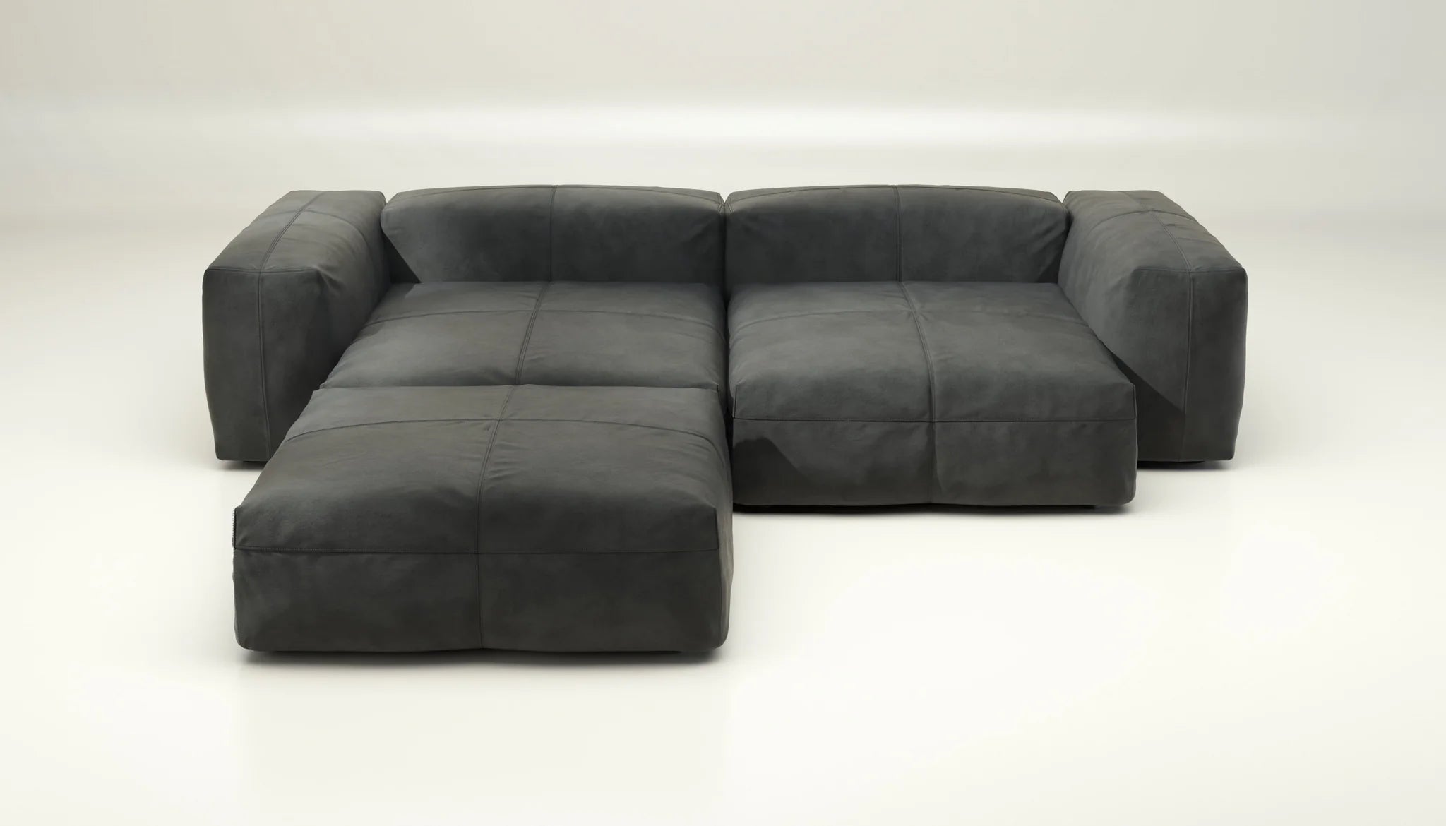 Echtleder Sofa Vetsak SET 03 Dark Grey – hochwertiges modulares Sofa mit klarer Form