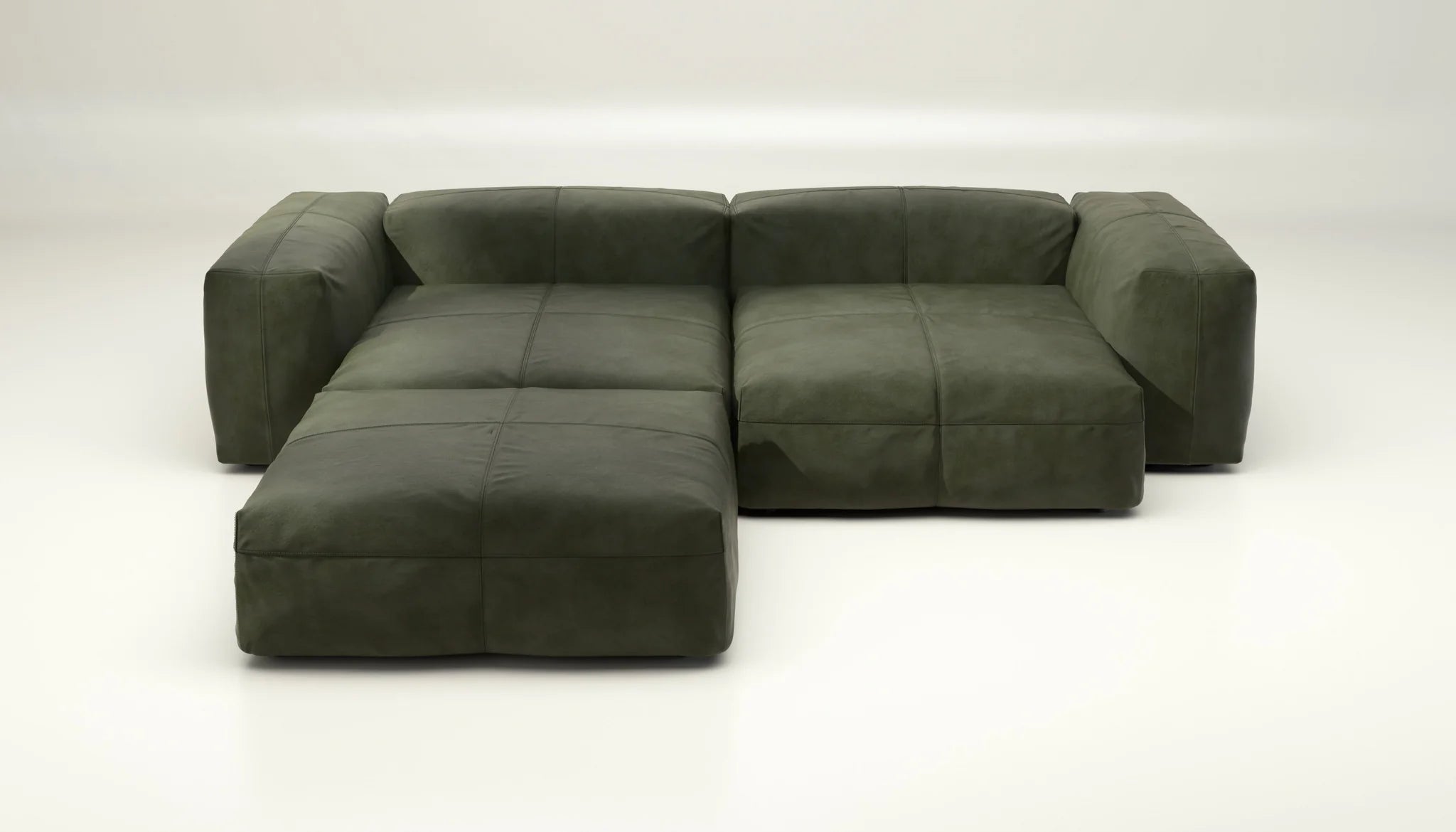 Vetsak SET 03 Leder Olive – modernes Echtledersofa mit natürlicher Farbgebung