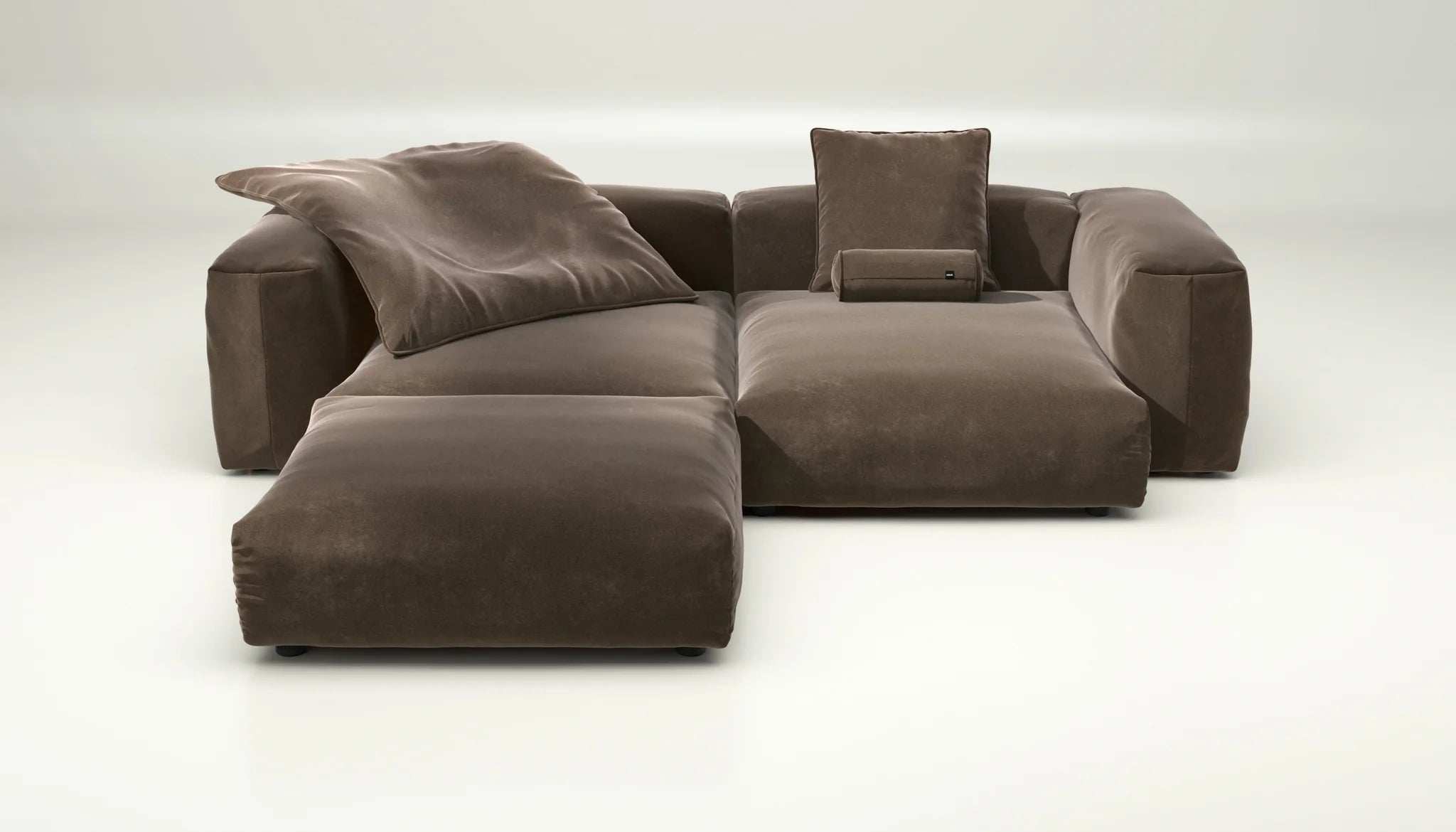 Suave Espresso Sofa mit Kissen – Vetsak SET 03 für gemütlich-elegante Wohnzimmer