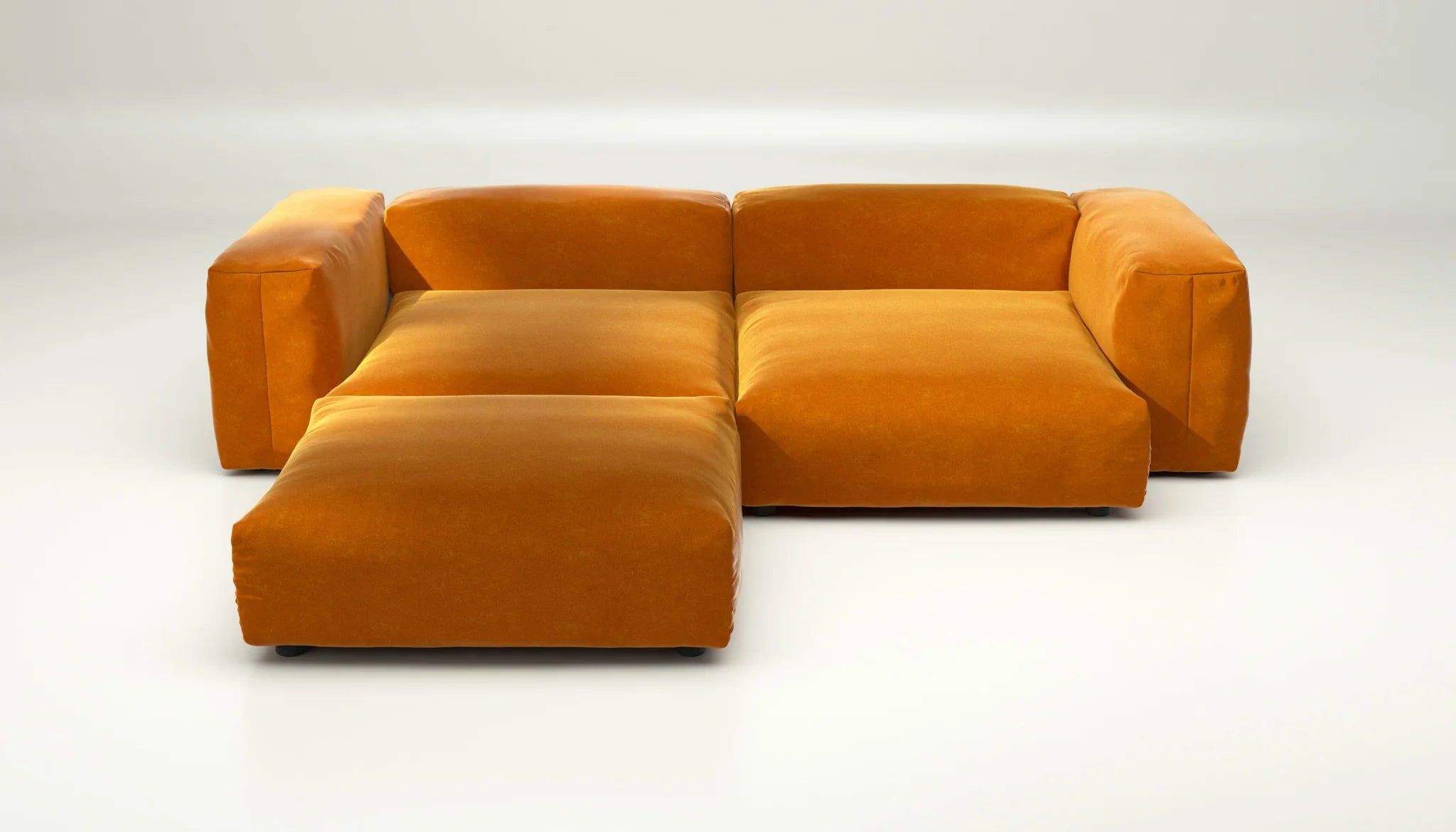 Suave Orange Blaze Sofa SET 03 – auffälliges Modulsystem von Vetsak in leuchtendem Orange