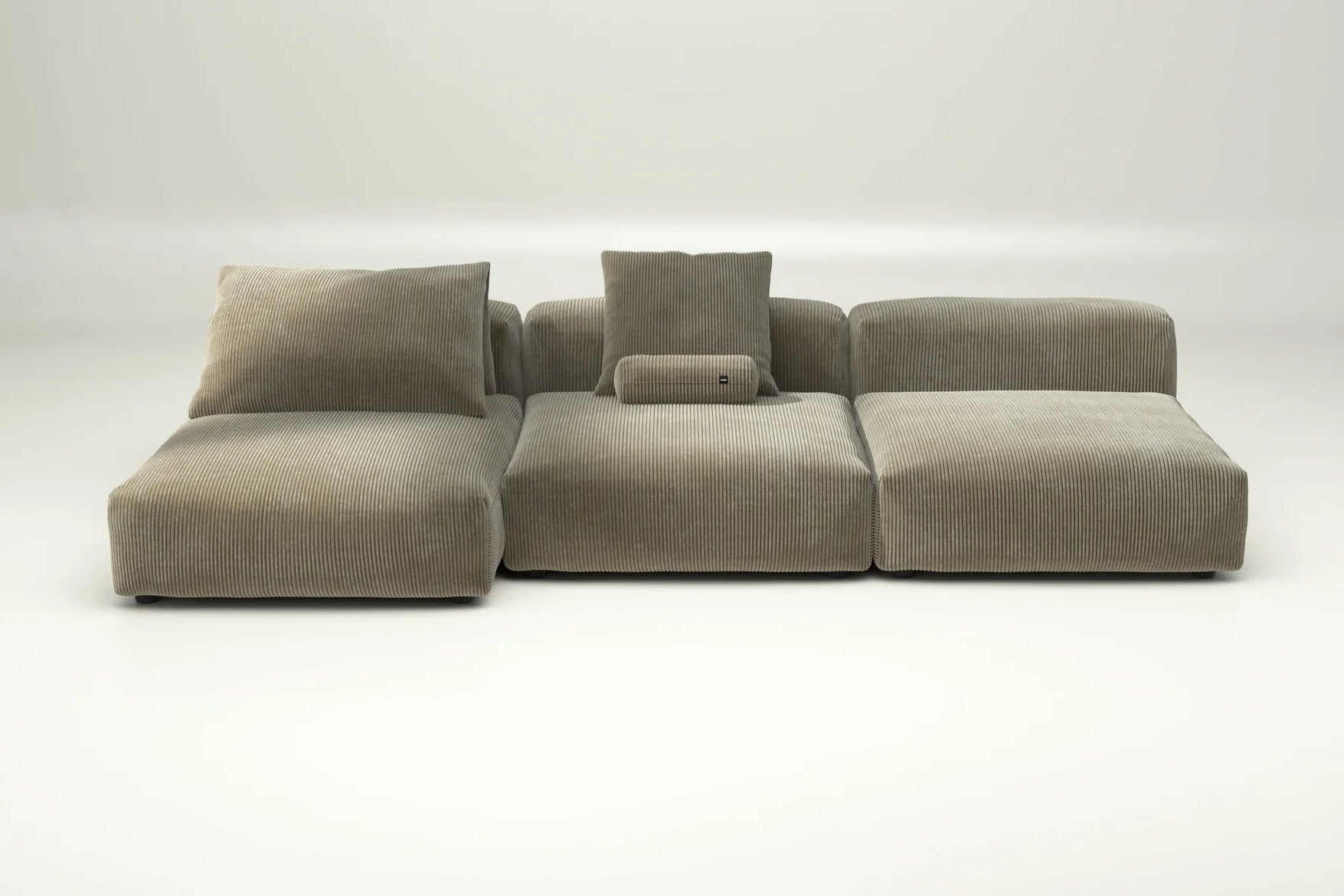 Vetsak Sofa Set 04 mit Cord Velour Khaki – mit Kissen, erdiger Ton trifft auf Komfort