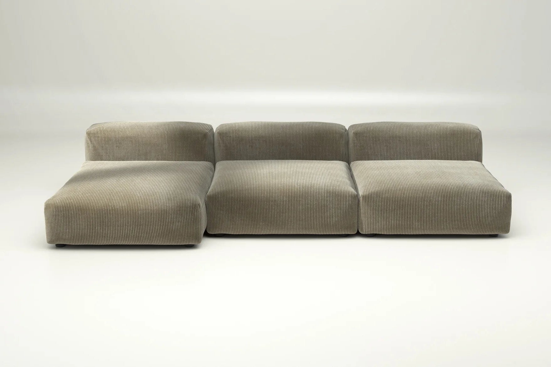 Sofa 04 in Cord Velour Khaki – ohne Kissen, naturnaher Look für ruhige Raumgestaltung