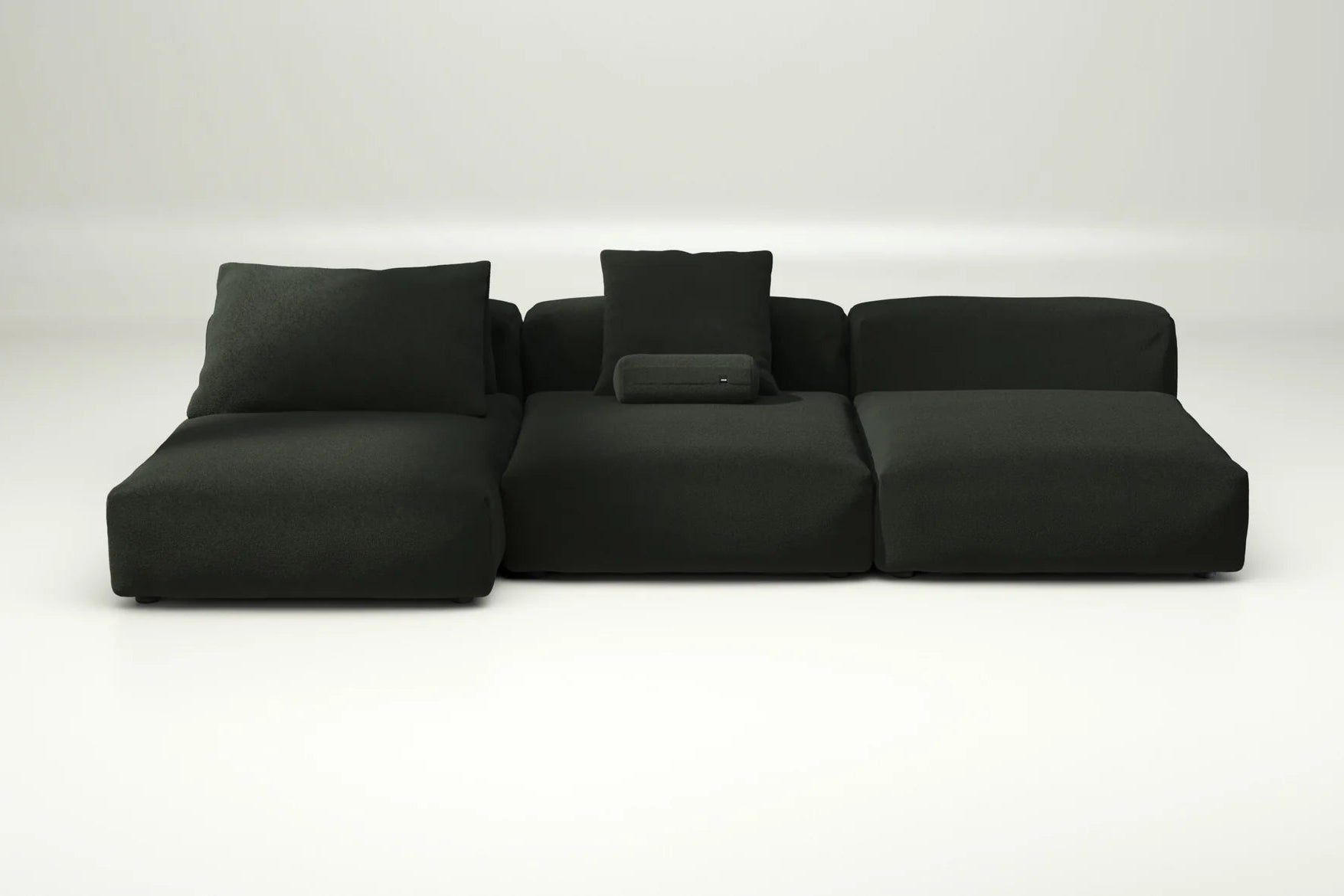 Sofa 04 mit Loop Loop Mousse – mit Kissen, ruhiges Design in weicher Struktur für stilvolle Entspannung