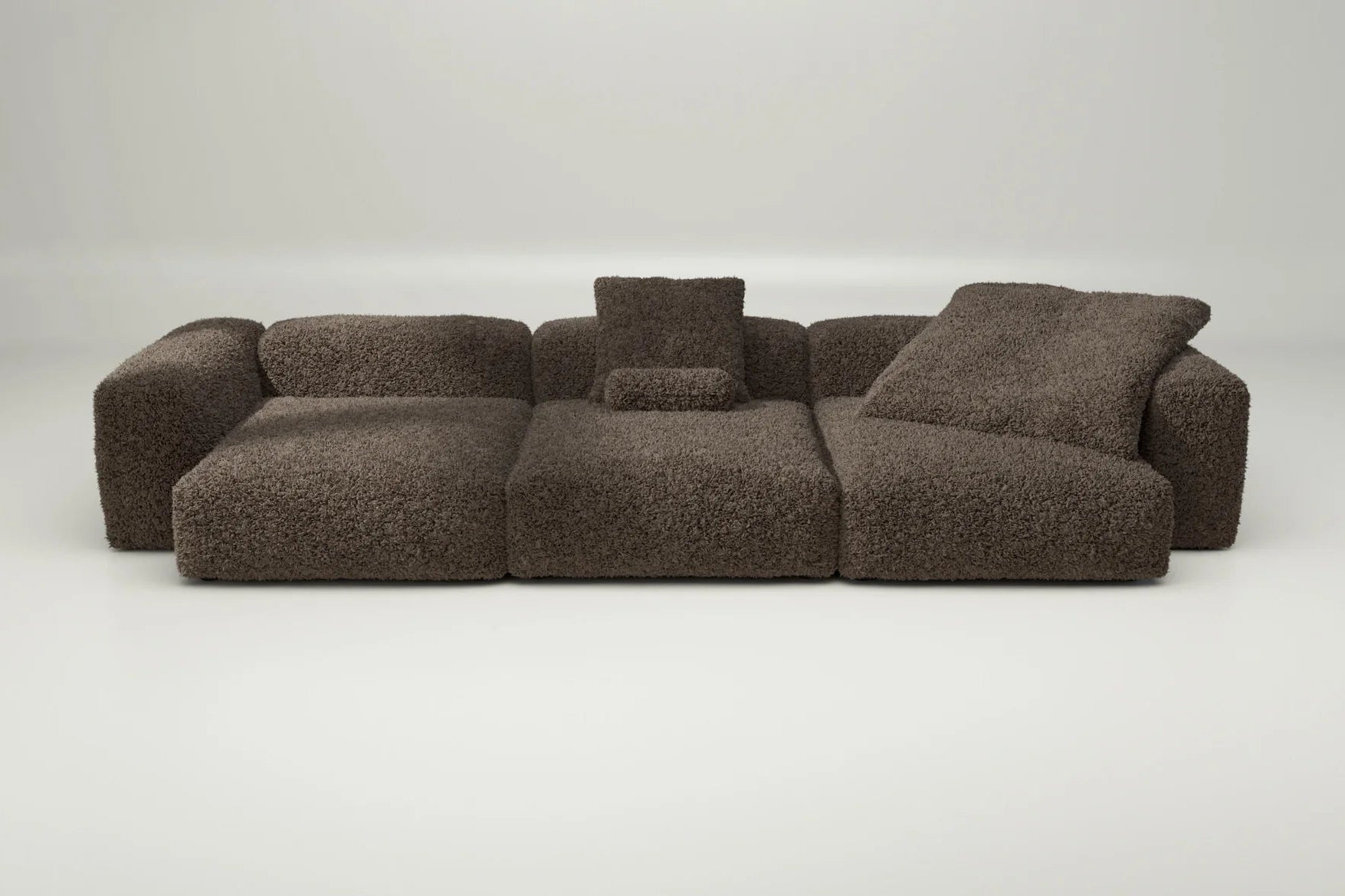 Vetsak Sofa 05 mit Doodle Cacao – mit Kissen, wohnlicher Braunton in strukturierter Optik für entspannte Loungegestaltung