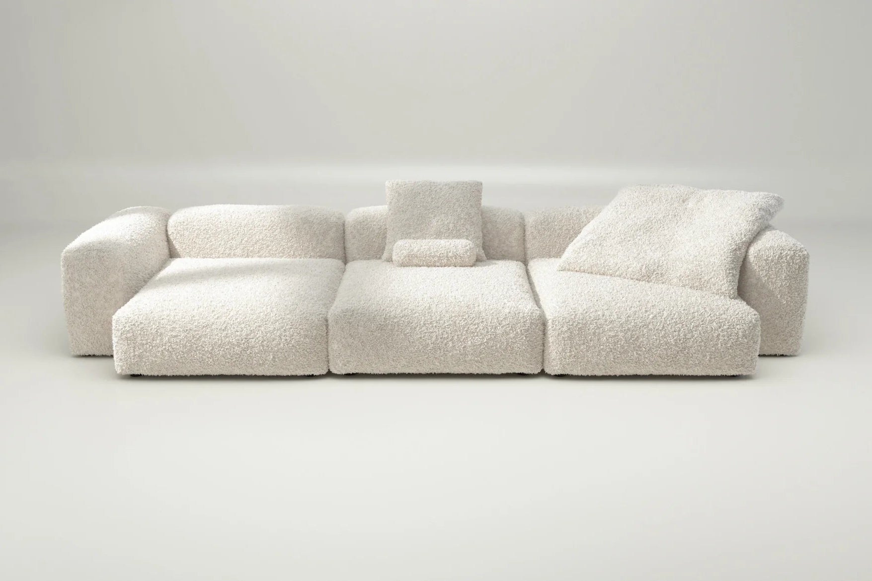 Sofa Set 05 mit Doodle Cream – mit Kissenset, beigefarbene Lounge mit weicher Struktur für wohnliches Ambiente