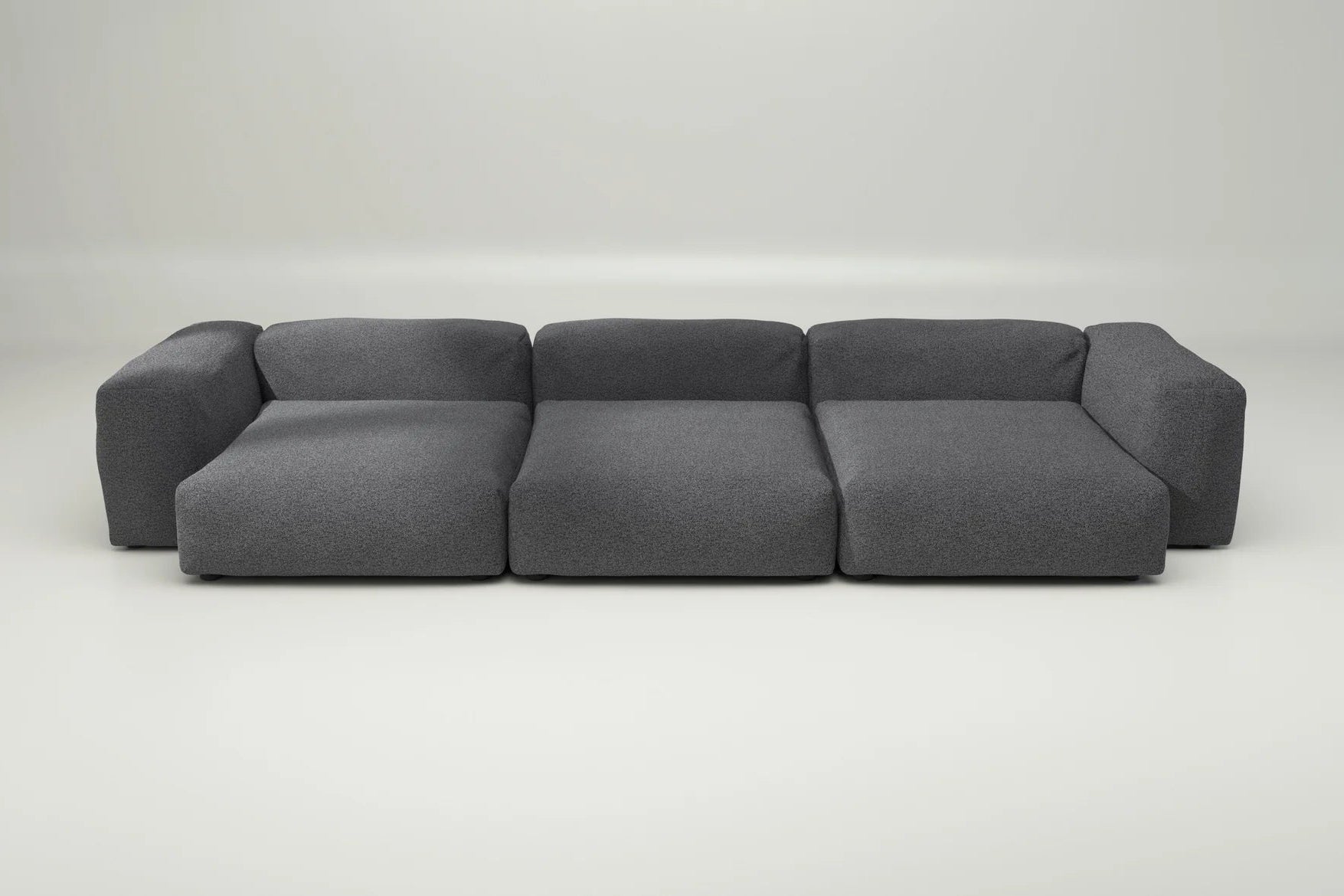 Sofa Set 05 von Vetsak in Loop Loop Anthracite – ohne Kissen, dunkelgraue Struktur für moderne Loft-Interieurs