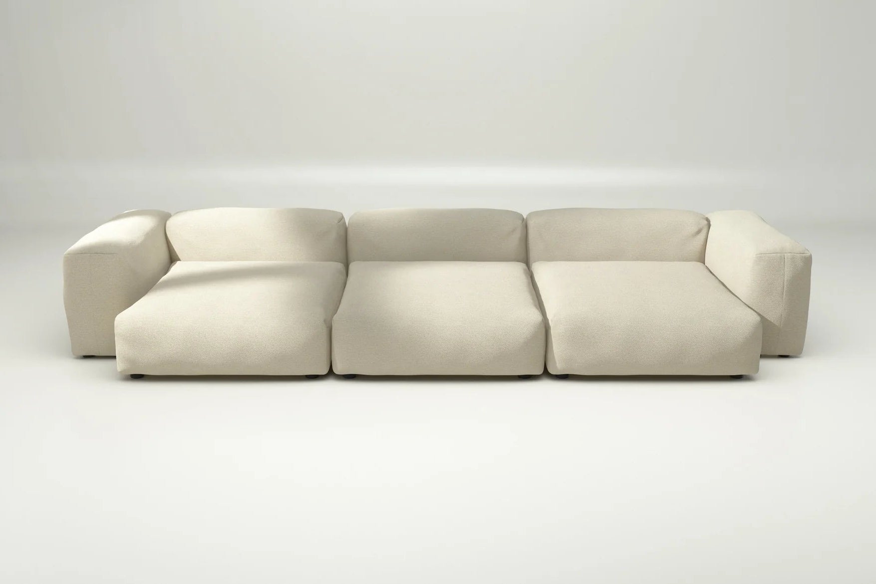 Sofa 05 in Loop Loop Duna – ohne Kissen, sandfarbener Strukturbezug für moderne Natürlichkeit im Raum