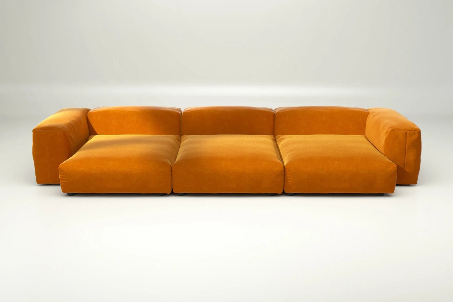 Suave Orange Blaze auf Vetsak Sofa Set 05 – ohne Kissenset, mutiger Farbakzent für moderne Interieurs mit Charakter