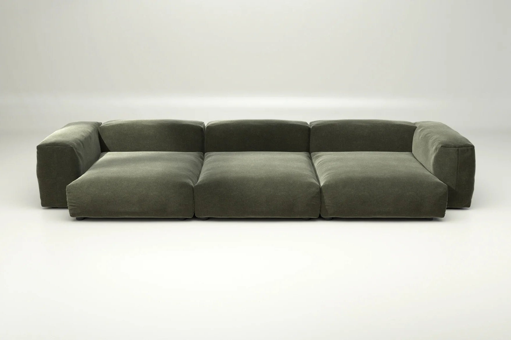Sofa Set 05 von Vetsak mit Suave Pine – ohne Kissen, waldgrüner Look für naturnahes Wohnen im stilvollen Loft-Charakter