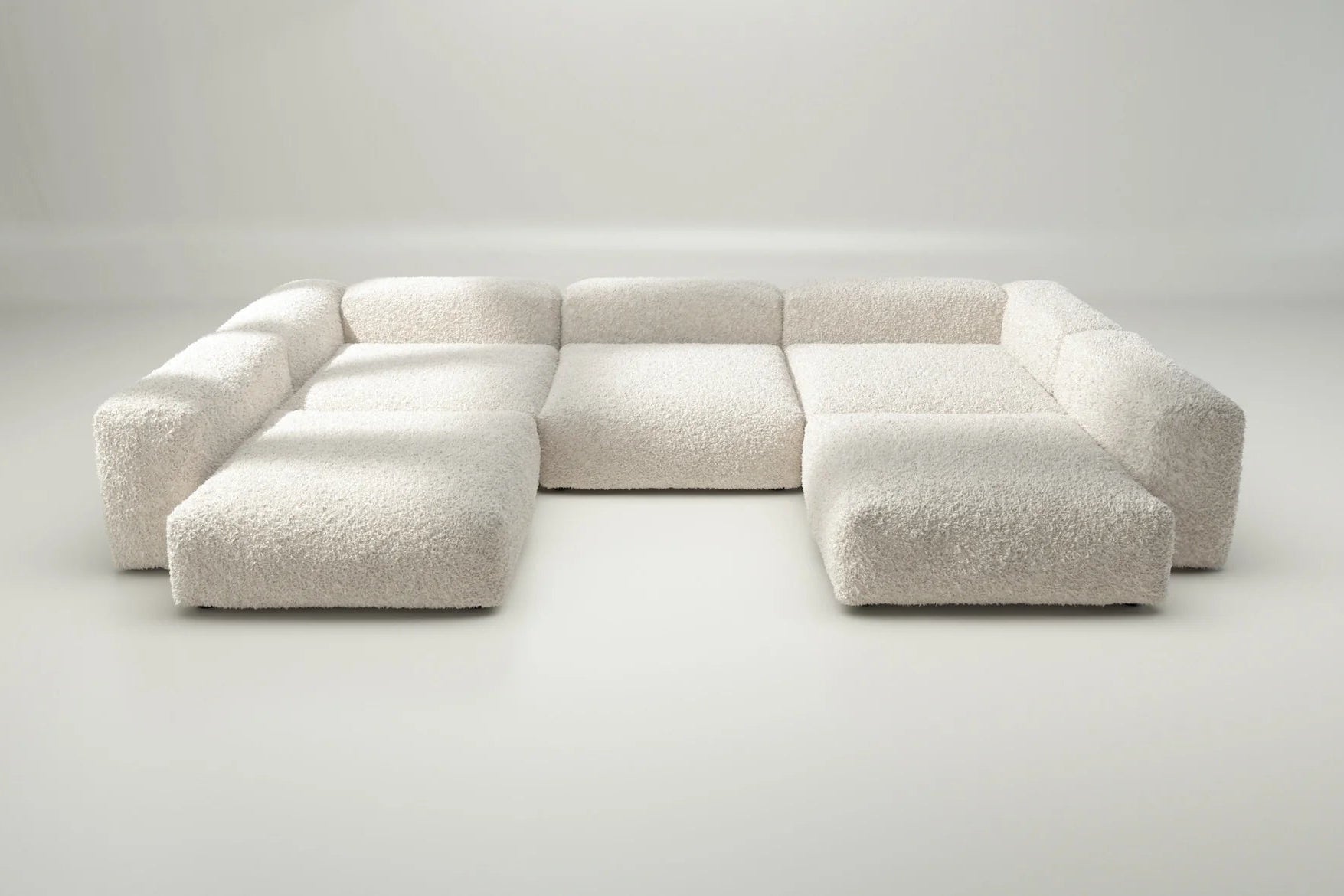 Vetsak Sofa Set 06 in Doodle Creme – helles, naturweißes Lounge-Sofa ohne Kissenset für minimalistische Wohnkonzepte