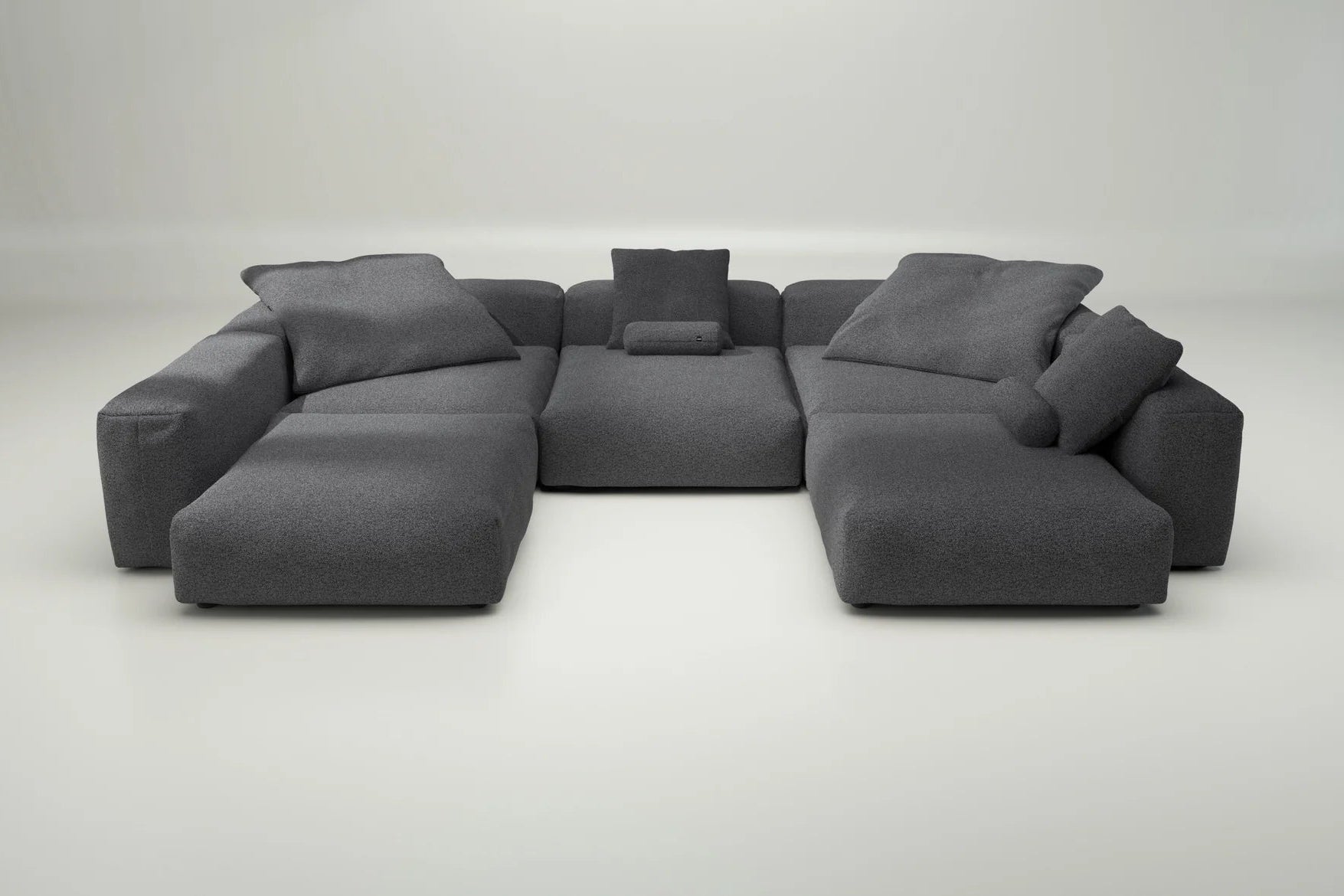 Lofttauglich & komfortabel: Sofa Set 06 mit Kissenset und Loop Loop Anthracite Bezug