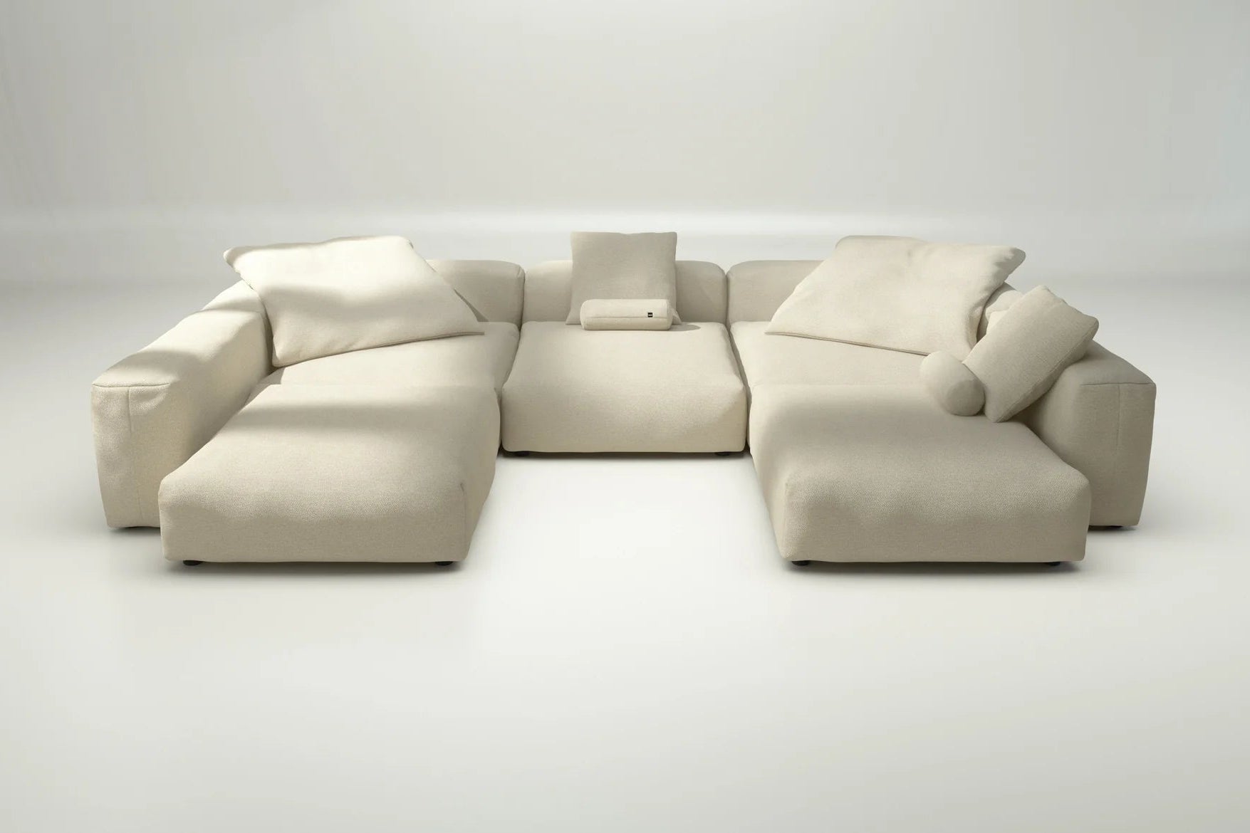 Sofa Set 06 von Vetsak in Loop Loop Duna – mit Kissenset, gemütliche Sandoptik für entspannte Wohnbereiche mit Naturton-Fokus