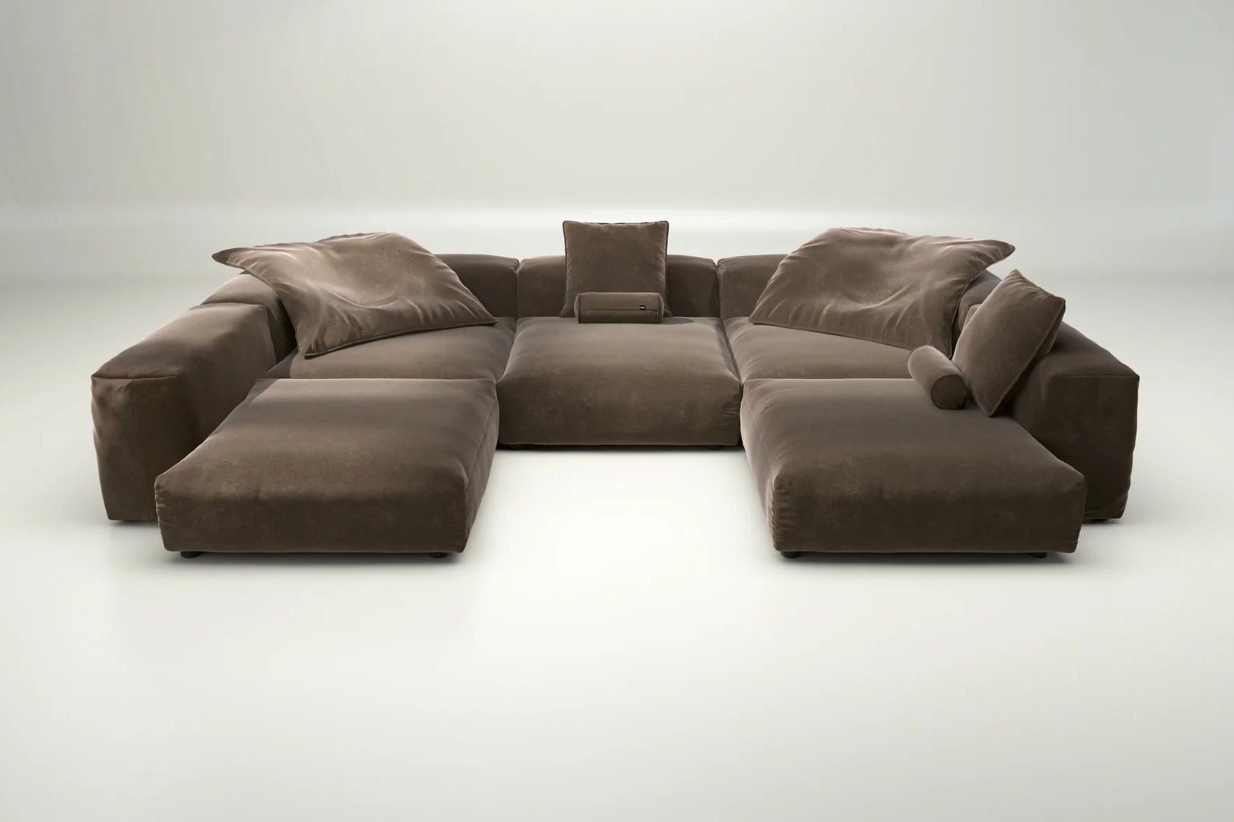 Sofa Set 06 mit Suave Espresso – mit Kissenset, komfortabler Rich-Brown-Ton für anspruchsvolle Interiors