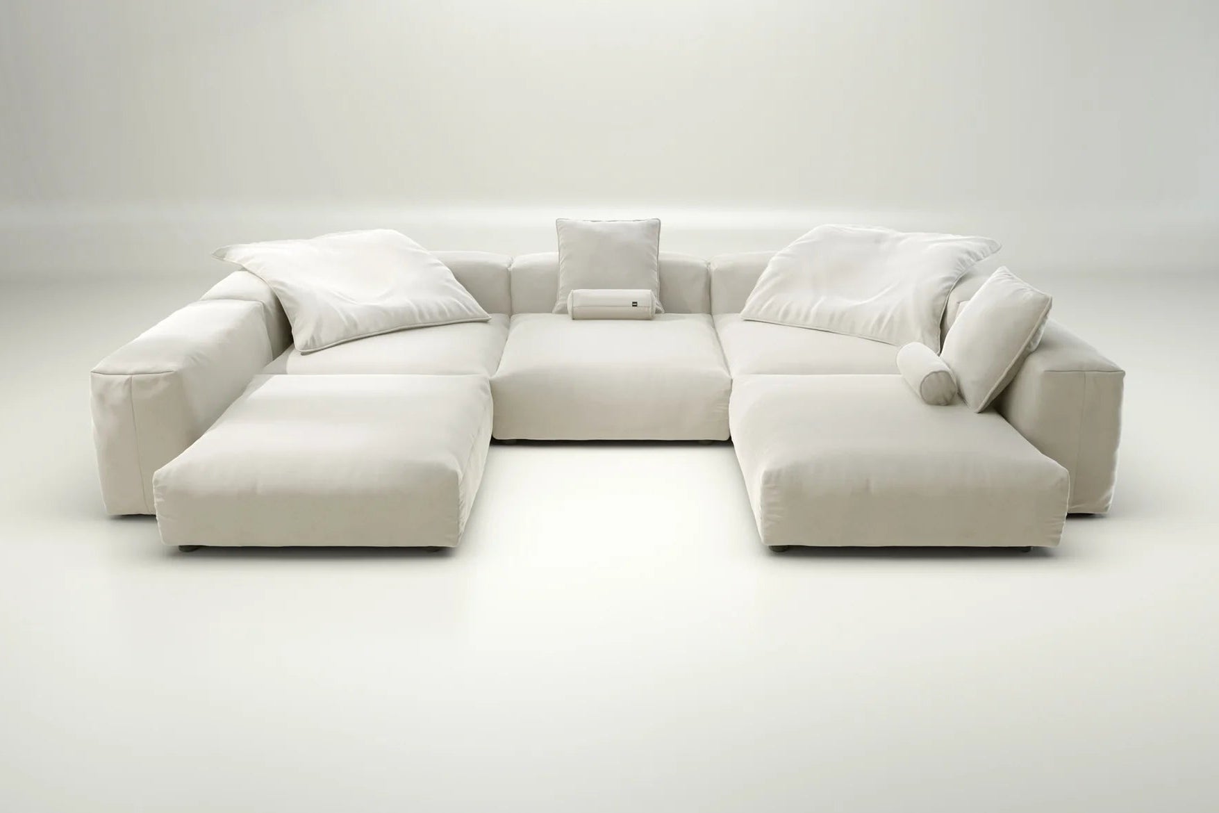 Sofa Set 06 in Suave Pearl – mit Kissenset, weißer Akzent für moderne Raumideen mit Leichtigkeit