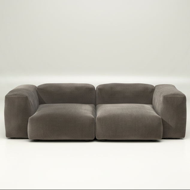 Modulares Sofa SET 02 von vetsak in M mit braunem Cord Velour Mocha – gemütlich, weich und stilvoll