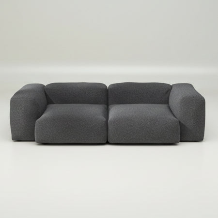 Modulares Sofa SET 02 in Größe M mit Stoff Loop Loop in Anthracite – weiches Bouclé-Gewebe in elegantem Dunkelgrau