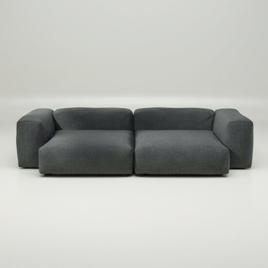 Modulares Sofa XL mit Piqué in Dark Grey – klare Linien und tiefe Farbe für designorientierte Außenbereiche