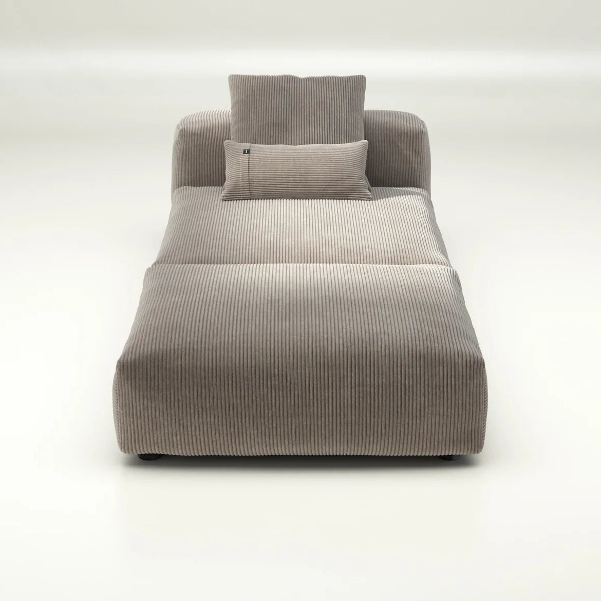 Sofa Set 07 von Vetsak in Cord Velour Platinum mit Kissen – stilvoller Komfort in weichem Grau