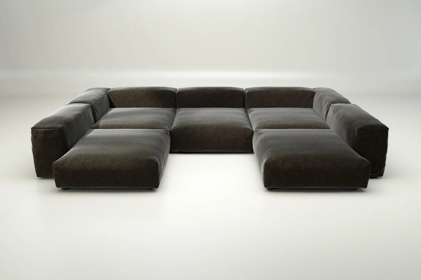 Vetsak Sofa 06 in Suave Anthracite – ohne Kissen, stahlgrauer Minimalismus für klare Architektur