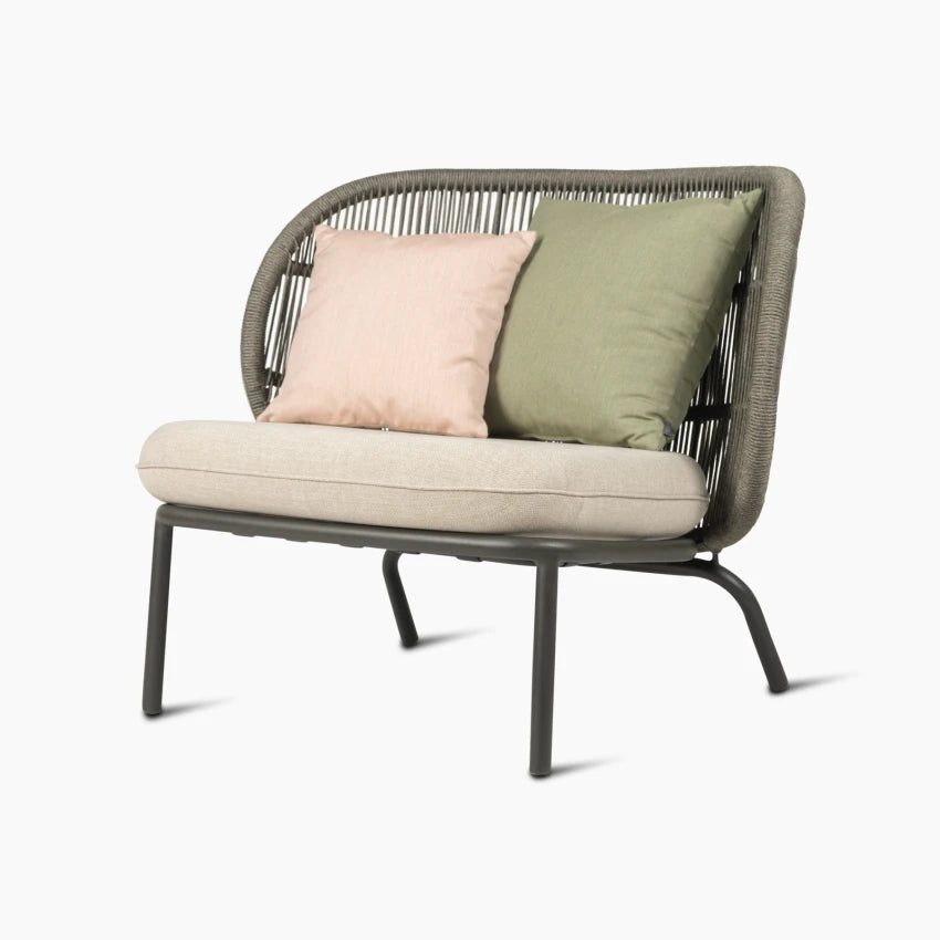 Vincent Sheppard KODO Garden Armchair in Fossil Grey with Polypropylene Rope and Cushion