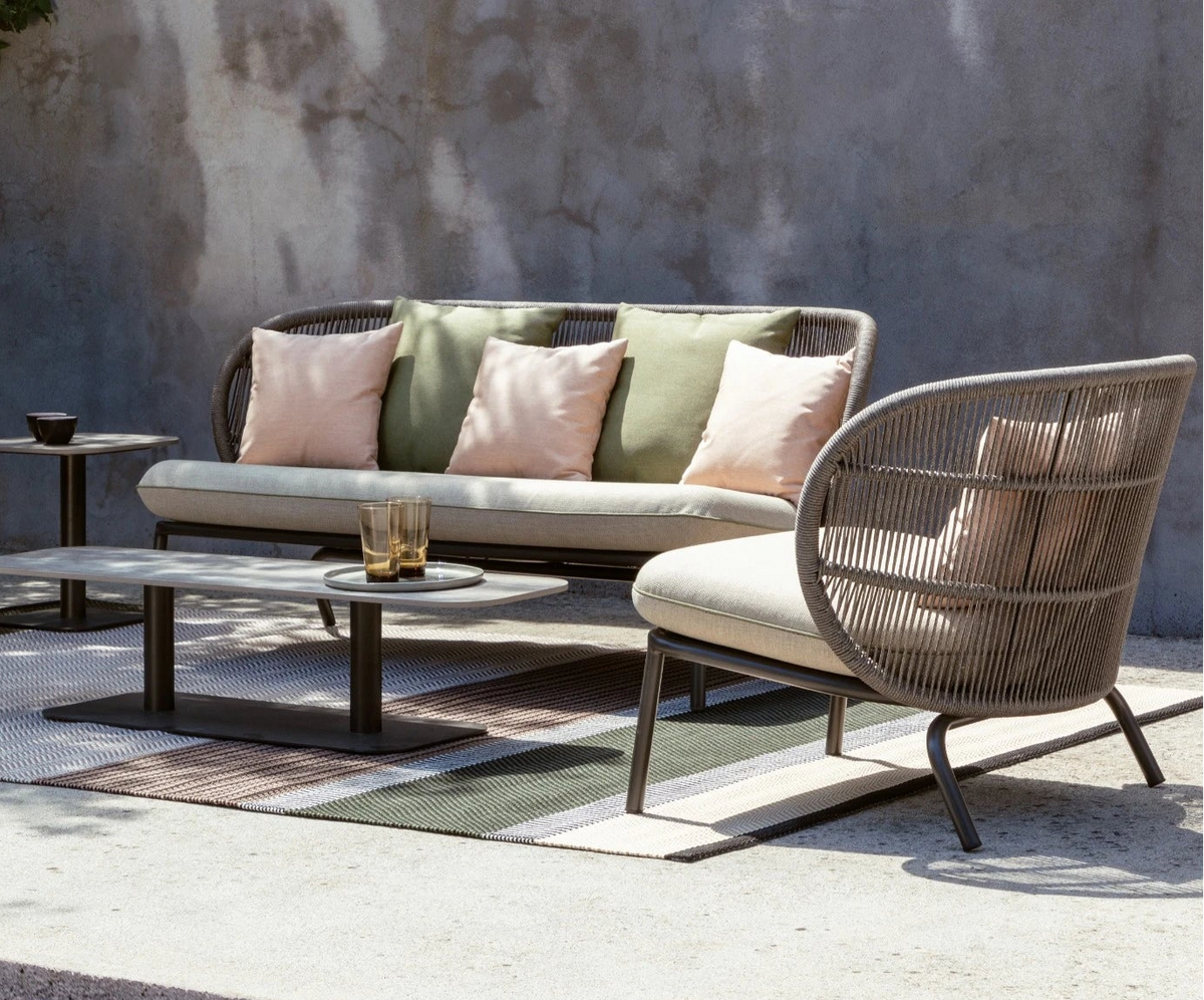 Vincent Sheppard KODO Garden Armchair with Cushion Set in the Outdoor Lounge Area
