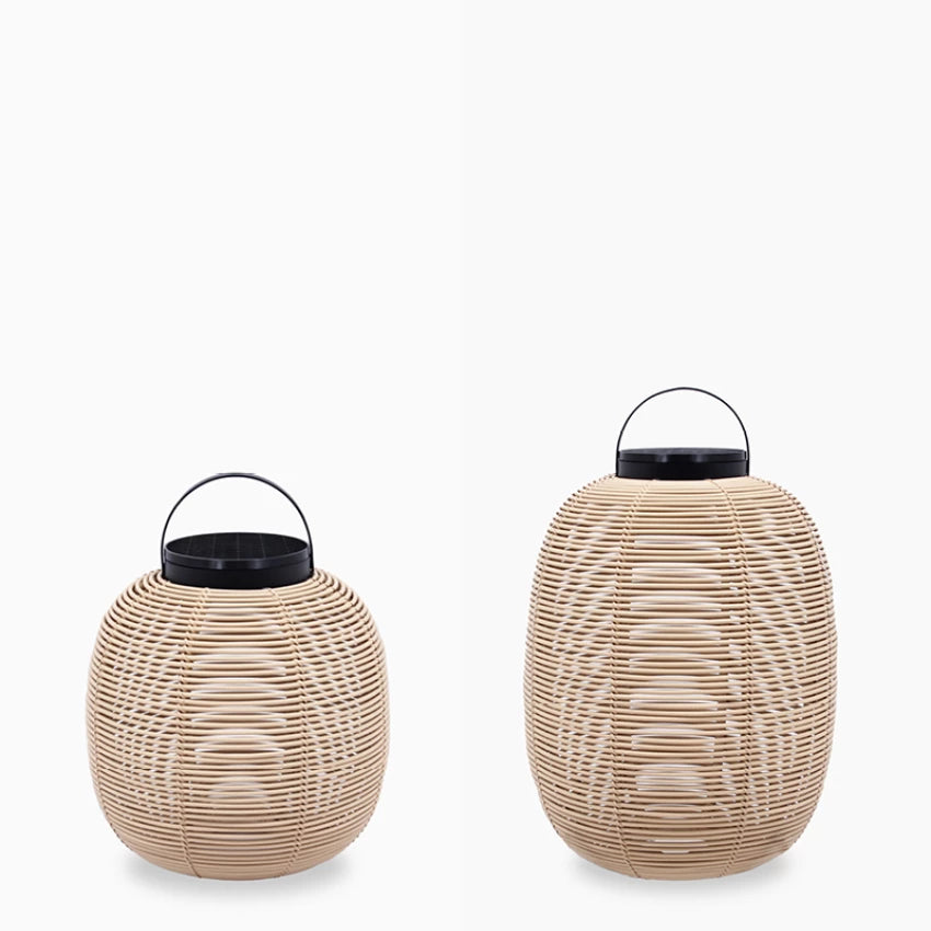 Lanterne Outdoor Vincent Sheppard TIKA avec corps tressé, couleur camel
