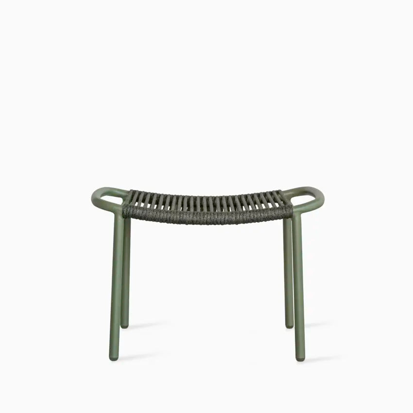 Vincent Sheppard RIBBON Fußhocker in Moss Dark Green mit Seilgeflecht