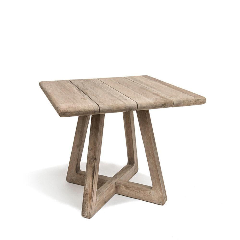 Bistrotisch DENNIS von Gommaire – kompakter Outdoor-Tisch aus recyceltem Teakholz, perfekt für kleine Terrassen, Balkone oder den Gastronomiebereich