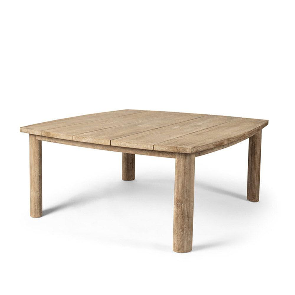 Quadratischer Esstisch MIGUEL von Gommaire – kompakter Outdoor-Tisch aus recyceltem Teakholz, wetterfest und modern für Terrasse oder Balkon