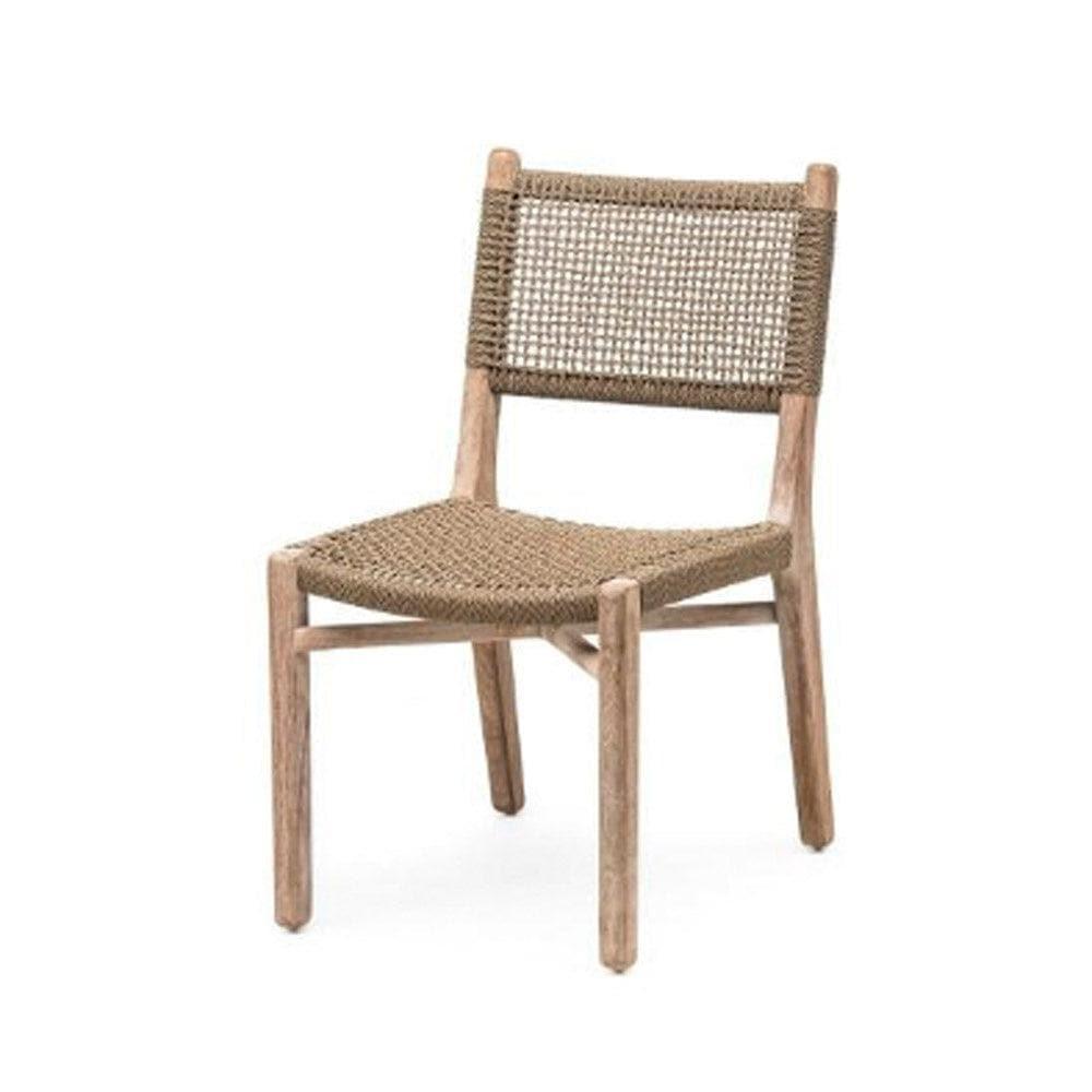 Gartenstuhl FIONA von Gommaire ohne Kissen – filigraner Outdoor-Stuhl aus recyceltem Teakholz, perfekt für moderne Terrassen- und Gartenmöbelsets