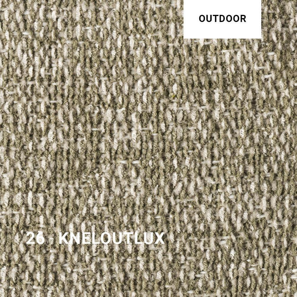 KNELOUTLUX Stoff 26 von Gommaire – cremiger Premiumstoff für Outdoor-Pouf SQUARE, elegant und farbbeständig für exklusive Teakmöbel