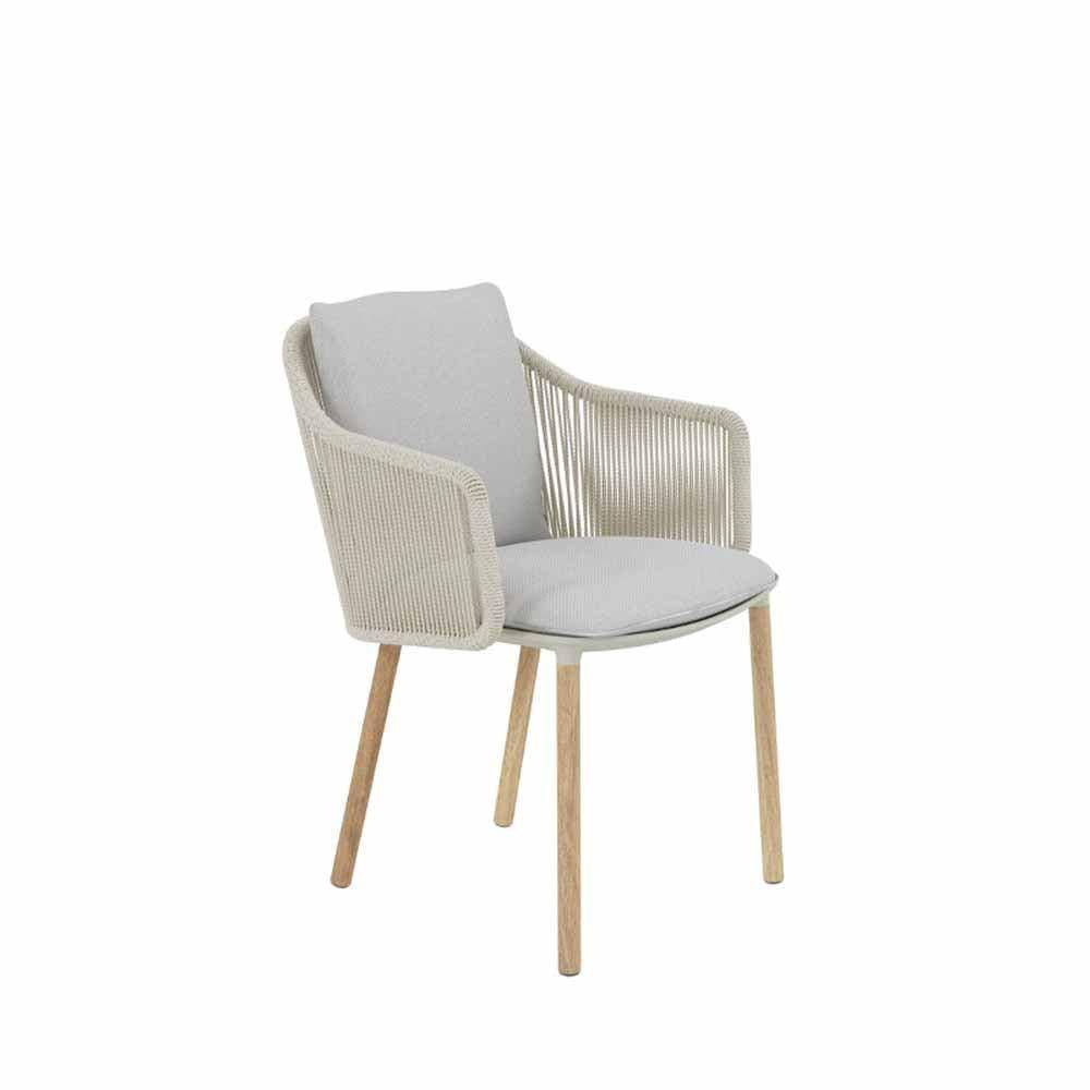 Tribù SENJA fauteuil avec coussins - teck/lin - Original Homestorys