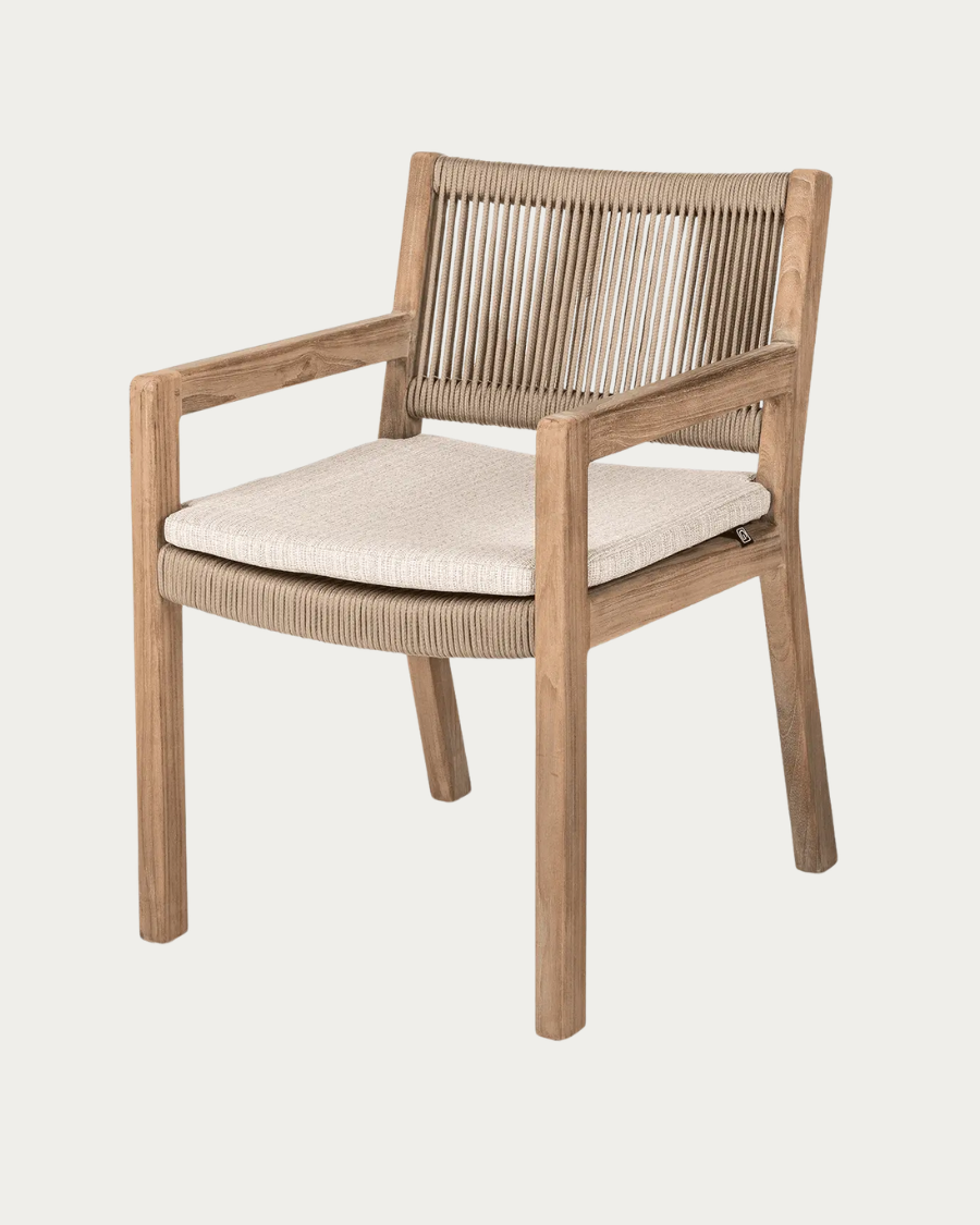 Garden chair with armrests MARIO Rope