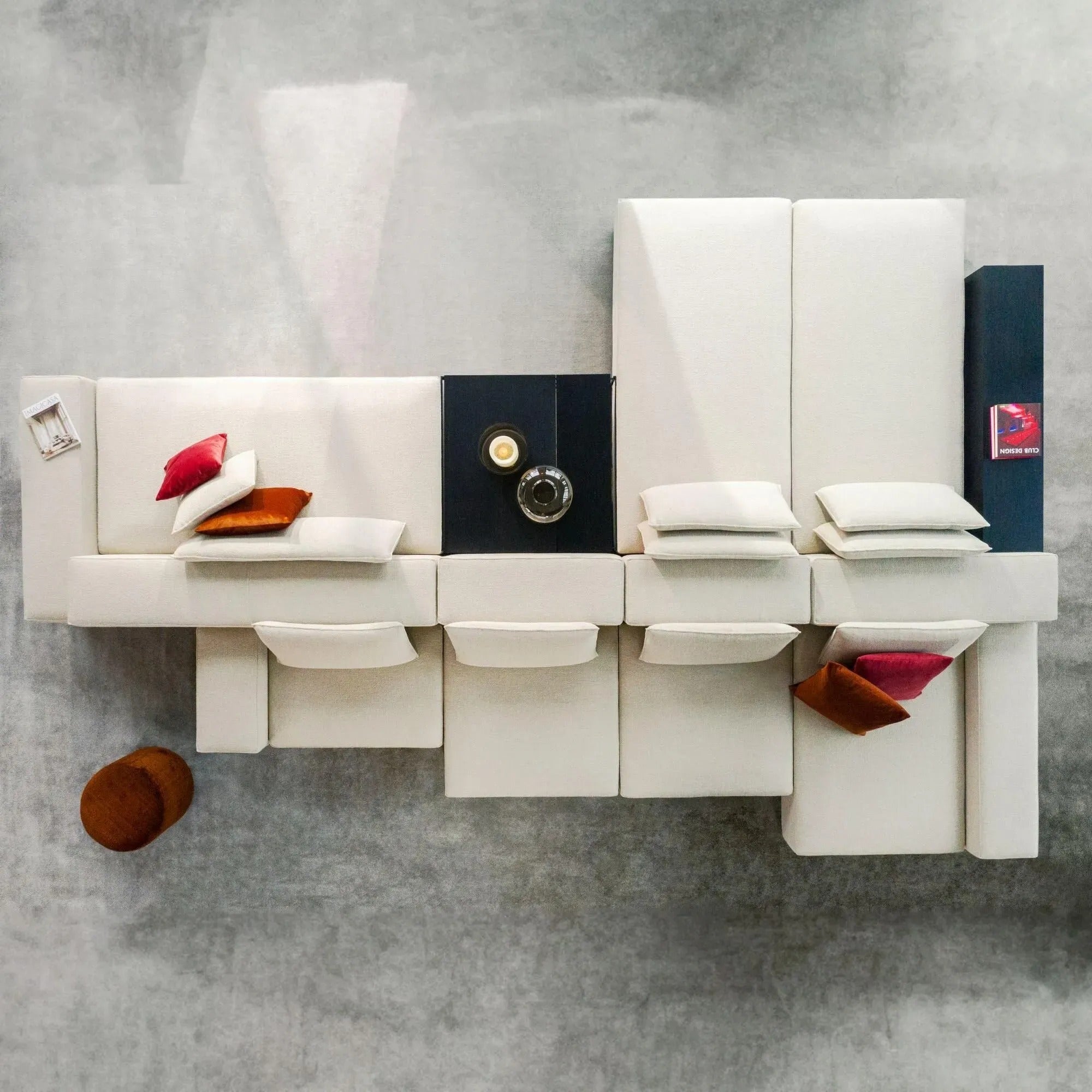 Passe Partout BLOCCO Sofa Ansicht von Oben mit den verschiedene Sitztiefen| Homestorys