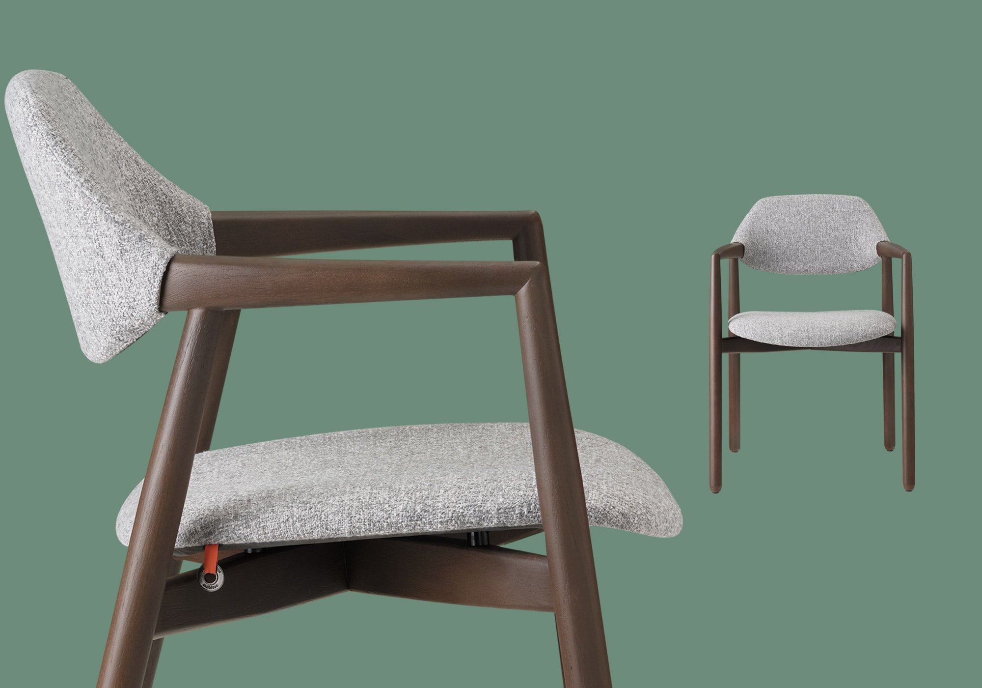 Ansicht vom Armlehnstuhl KNUT von der Designmarke Mobitec