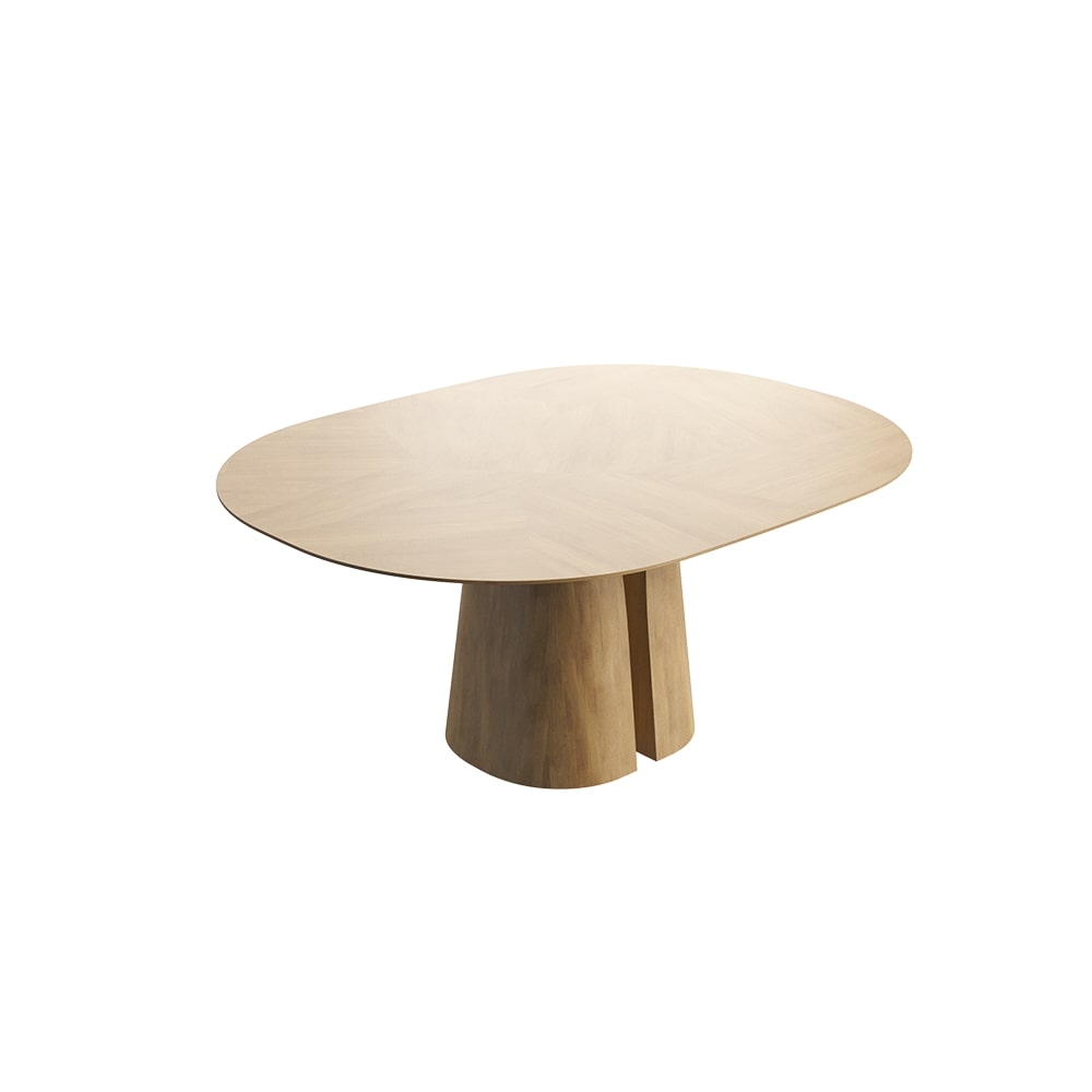 Blossom wooden dining table side view 