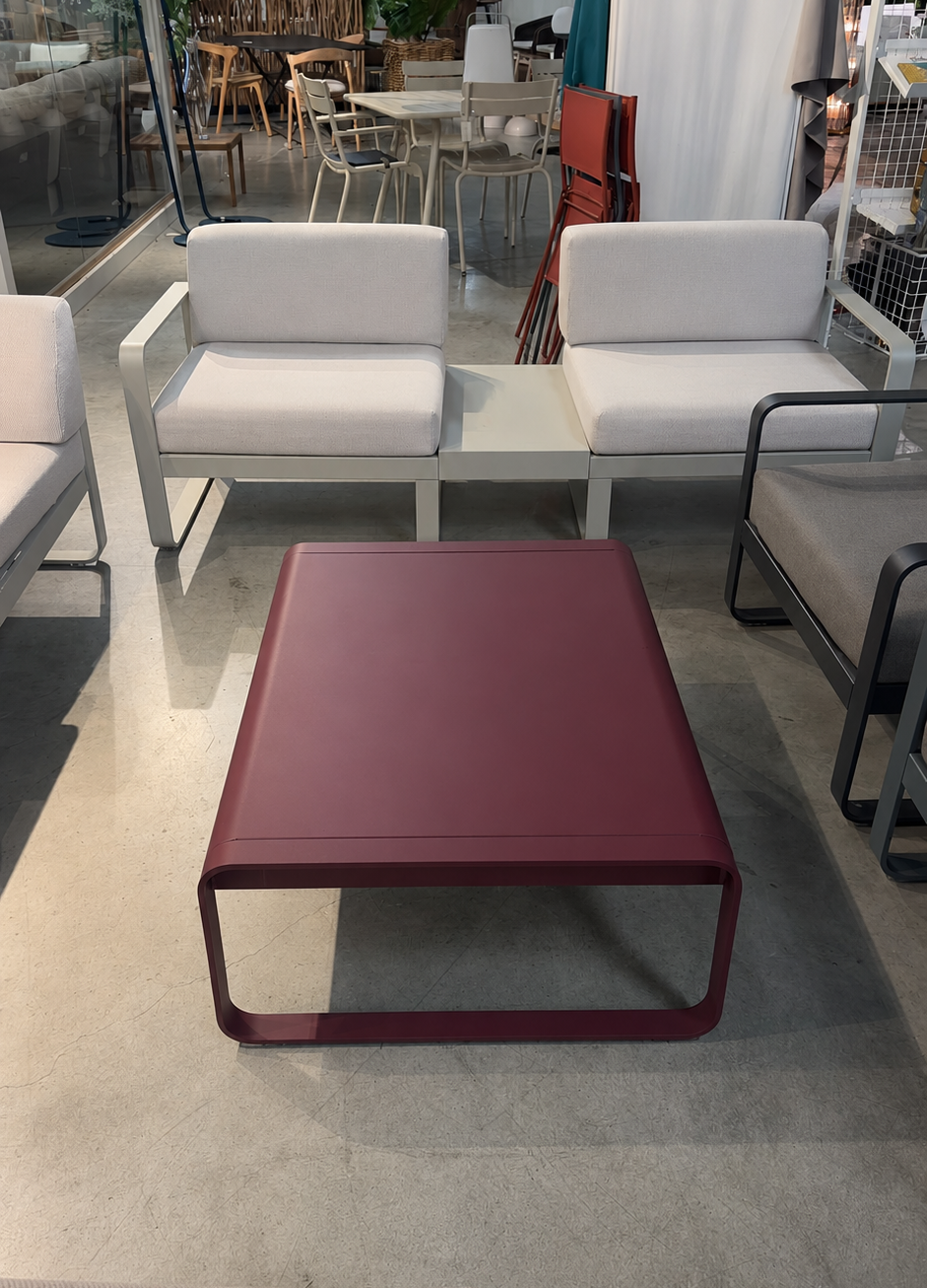 Fermob BELLEVIE aluminum coffee table in Cerise Noire with a powder-coated finish