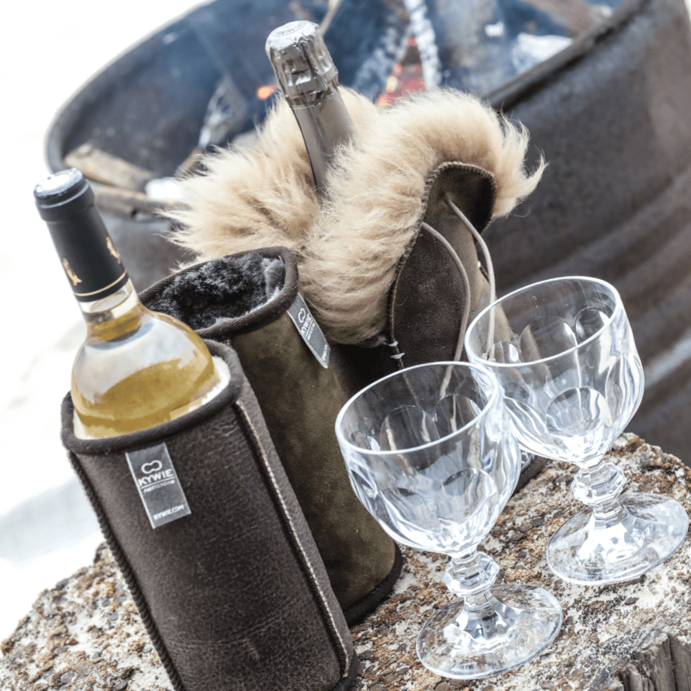 Champagnerkühler - Brown Leather Fluffy | Kywie | Homestorys