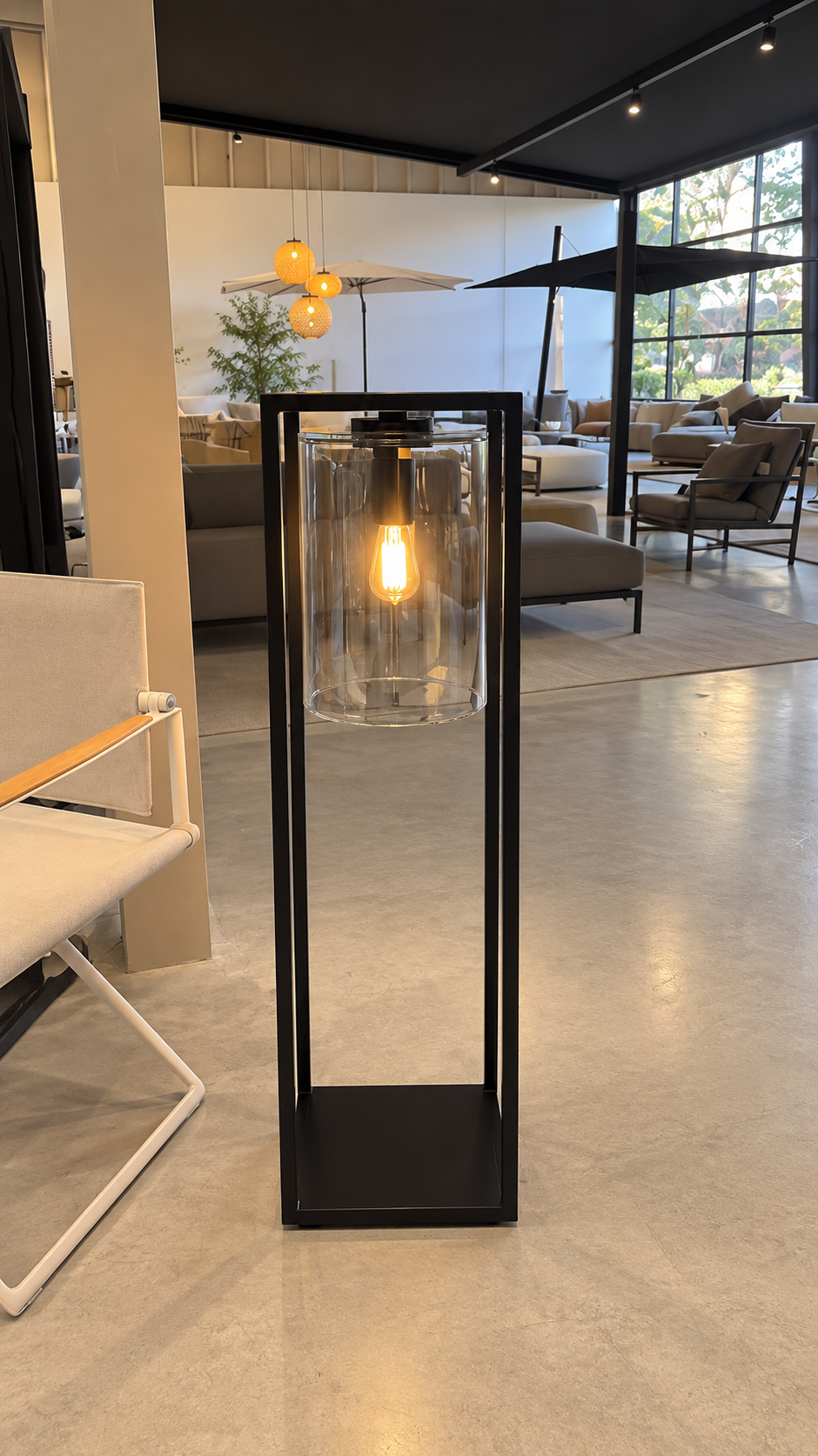 Royal Botania DOME Outdoor Lampe in Black mit Clear Glass im Detail
