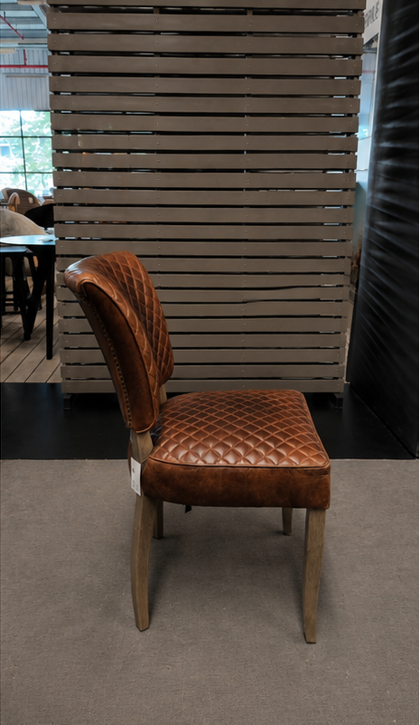 Timothy Oulton MIMI QUILT Chair with Quilted "Buck'dN Brok'n" Leather