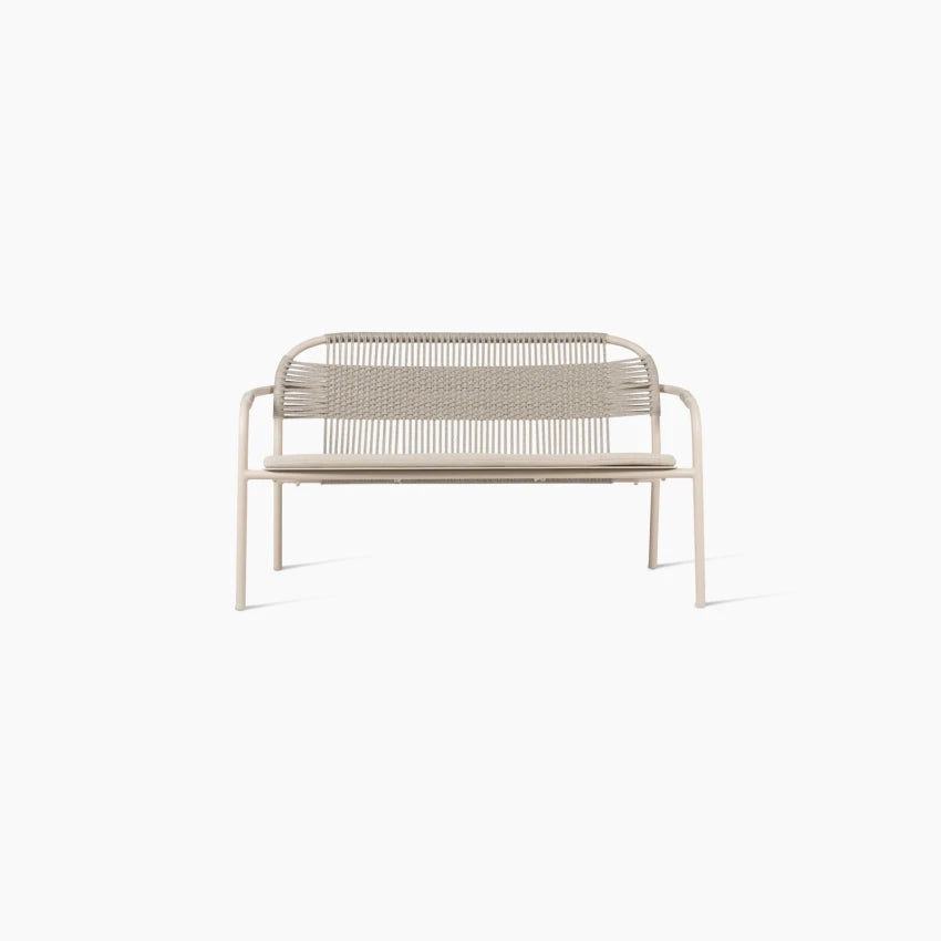 Vincent Sheppard CLEO Gartensofa mit Aluminiumrahmen und Seilgeflecht in Dune White