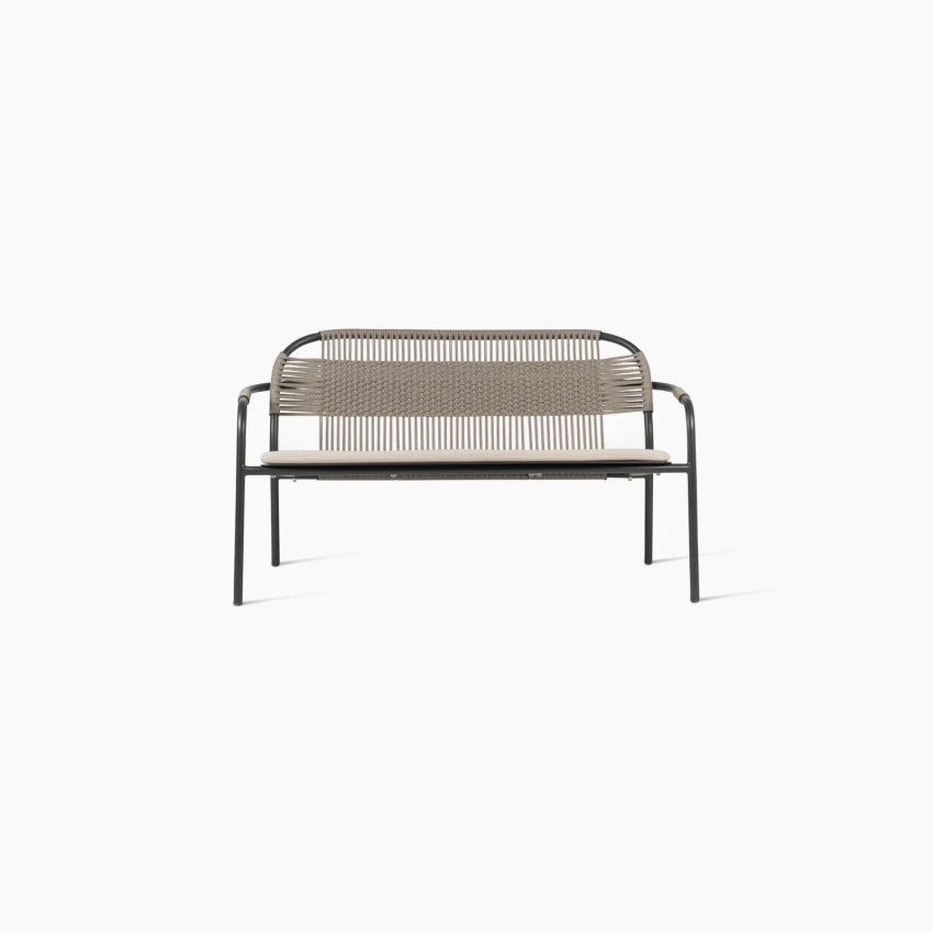 Vincent Sheppard CLEO Gartensofa mit Aluminiumrahmen und Seilgeflecht in Fossil Grey