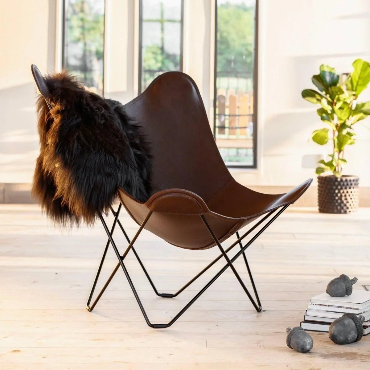 Butterfly Chair PAMPA MARIPOSA - Leder von Cuero | Homestorys