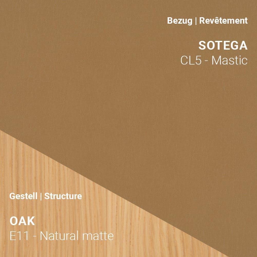 Mobitec CUORI mit Sotega CL5 Mastic Kunstleder und E11 Eiche Natural Beine