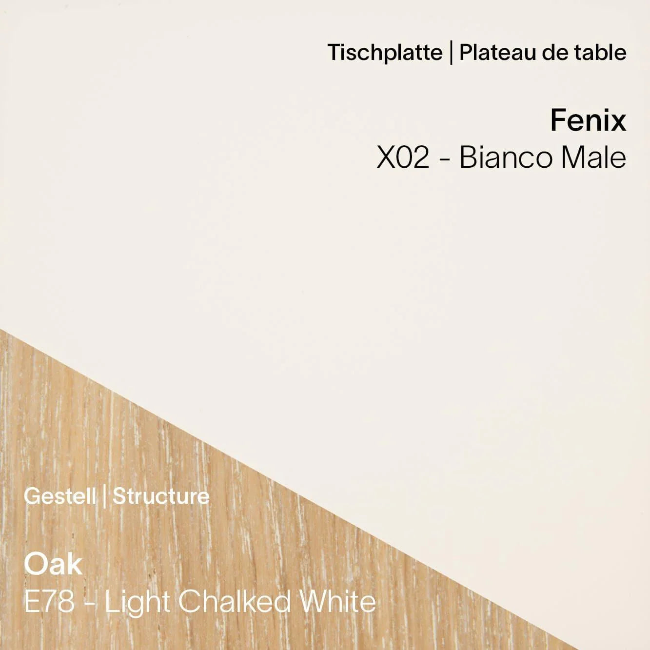 Fenix x02 Bianco Male kombiniert mit hellem Gestell in Light Chalked White (E78)