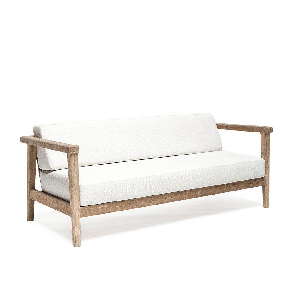 Gartensofa COPENHAGUE 2-Sitzer von Gommaire – elegantes Outdoor-Sofa aus recyceltem Teakholz mit wetterfesten Kissen, modern und zeitlos für Terrasse oder Garten
