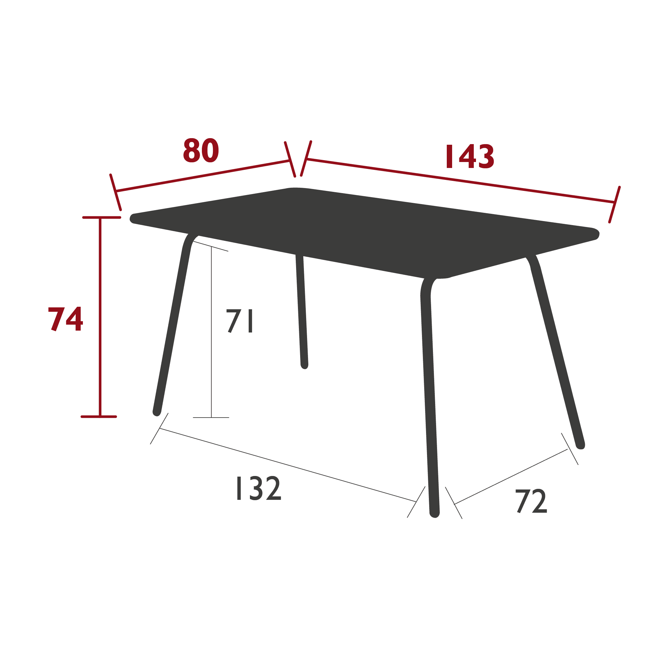 Gartentisch LUXEMBOURG - 143x80 _ Fermob _SKU 413348