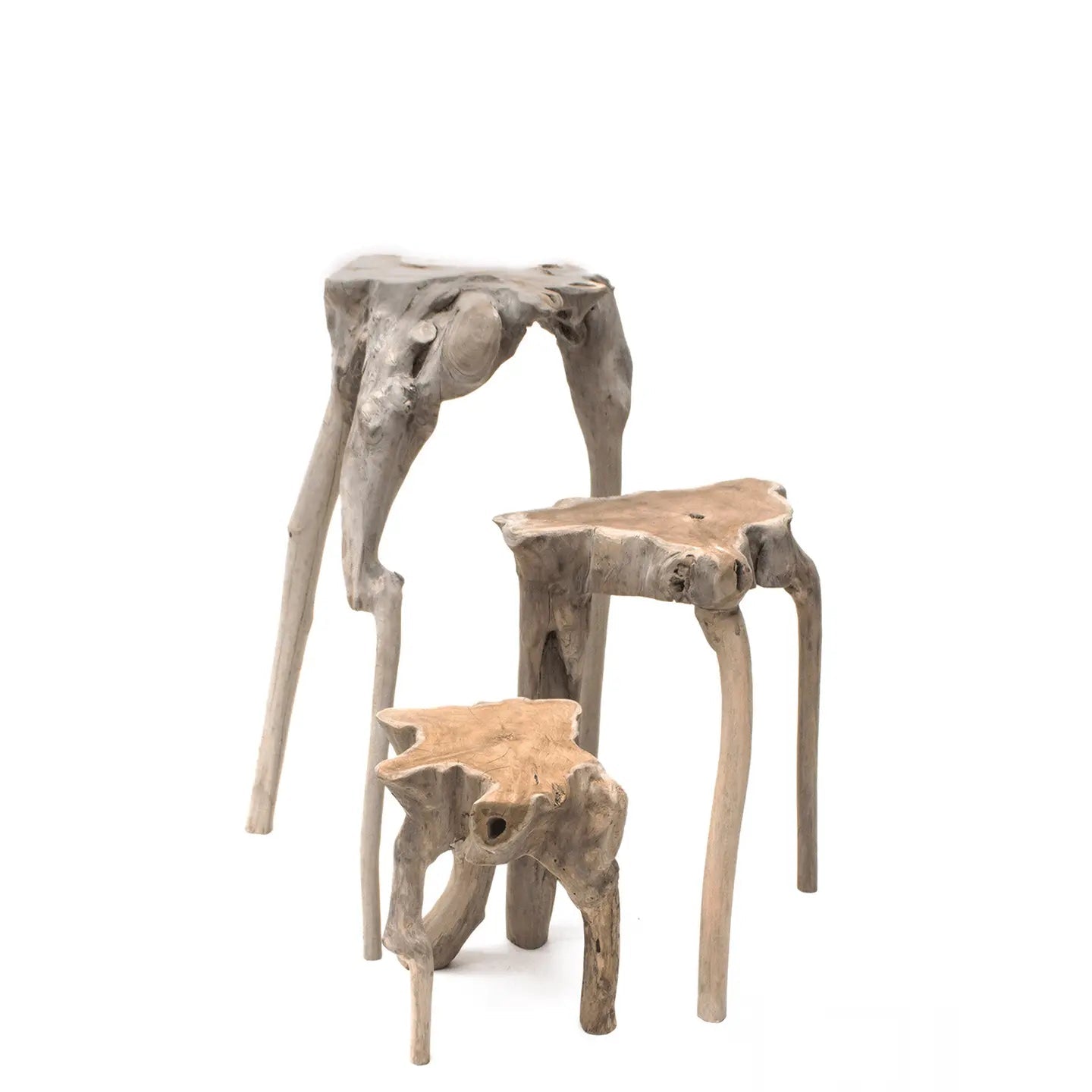 Gommaire Couchtisch CUMI mit organischer Form aus massivem Teak – stilvoll & naturinspiriert