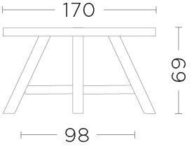 Gommaire - Esstisch FAYE XL - Niedrig - G785XL-NAT | Homestorys
